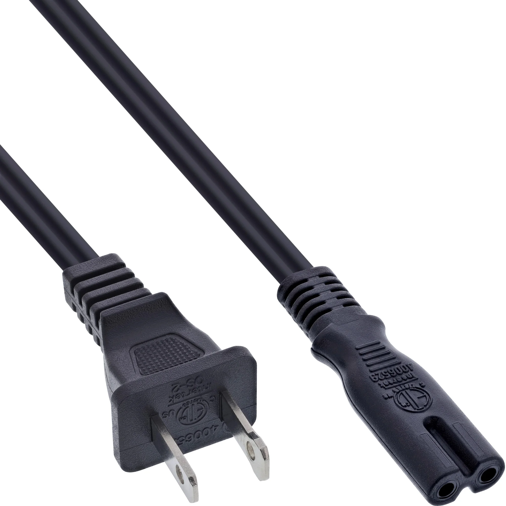 InLine Netzkabel, Netzstecker USA auf Euro 8 C7 Stecker, 1,8m