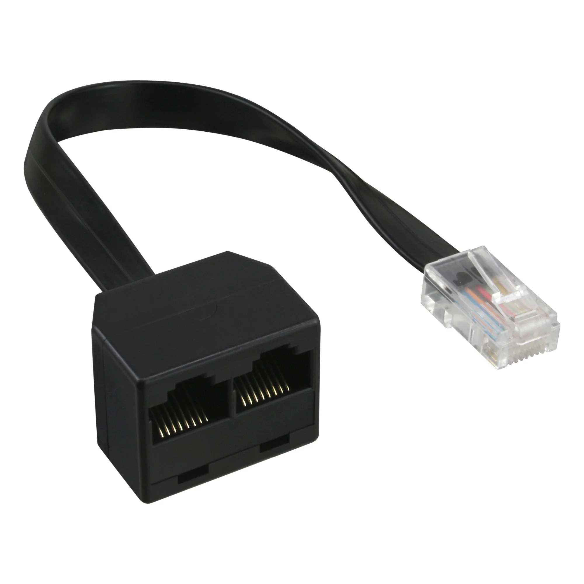 InLine ISDN Verteiler, 1x RJ45 ST / 2x RJ45 BU, (8P8C) o. Endwiderstände, 0,15m