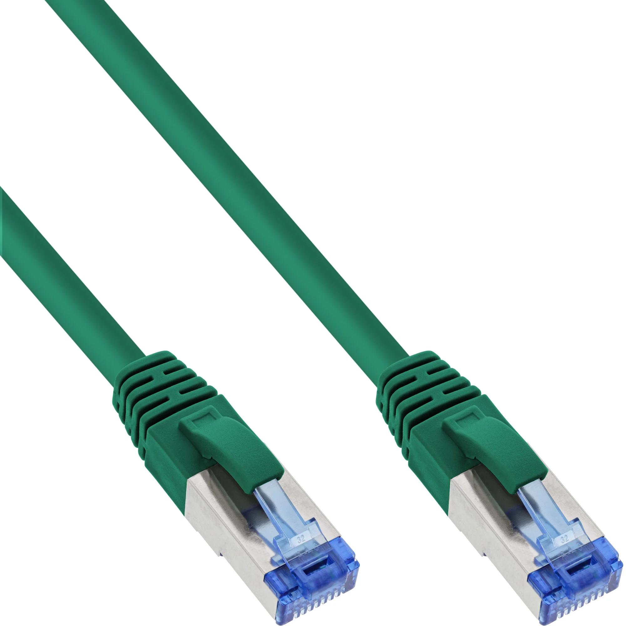 InLine Patchkabel, S/FTP (PiMf), Cat.6A, halogenfrei, grün, 1m