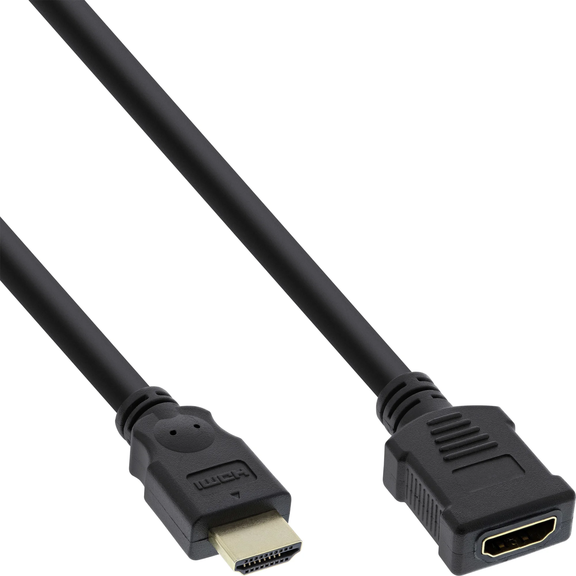InLine HDMI Verl., HDMI-High Speed, ST / BU, schwarz, vergoldete Kontakte, 1m