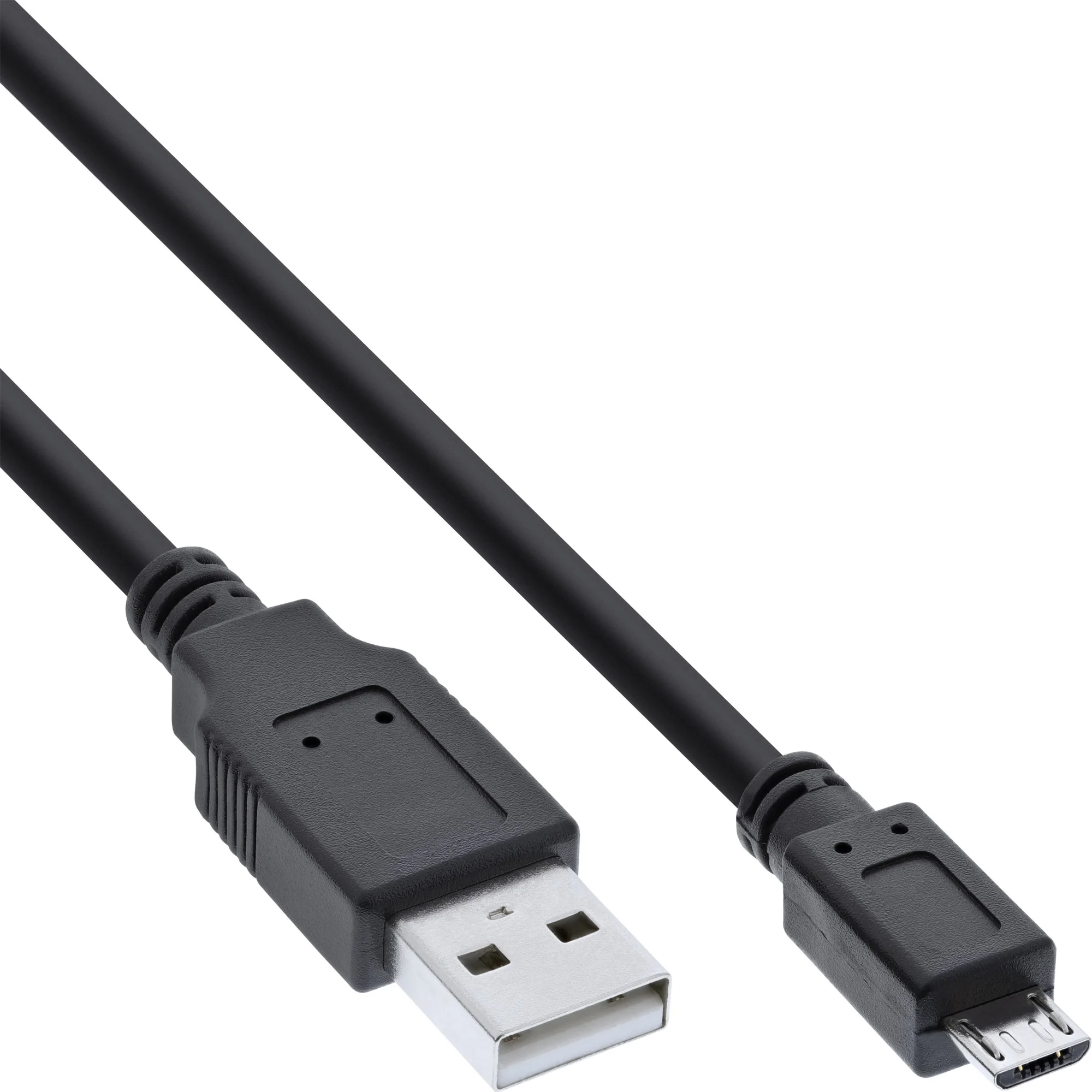 InLine Micro-USB 2.0 Kabel, USB-A Stecker an Micro-B Stecker, schwarz, 1m