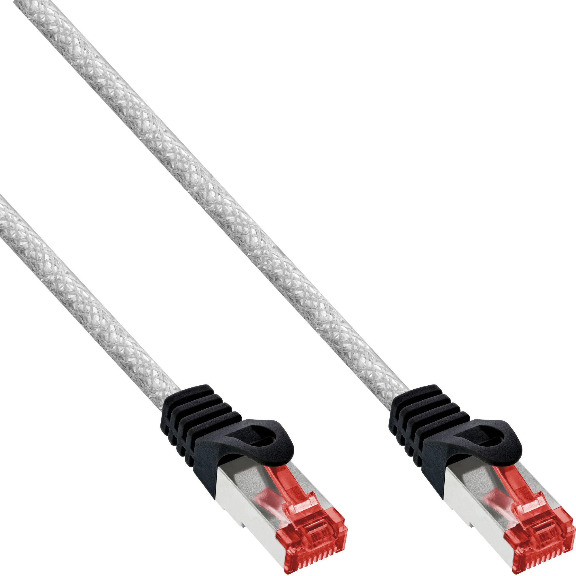 InLine Patchkabel, S/FTP (PiMf), Cat.6, 250MHz, PVC, Kupfer, transparent, 0,3m