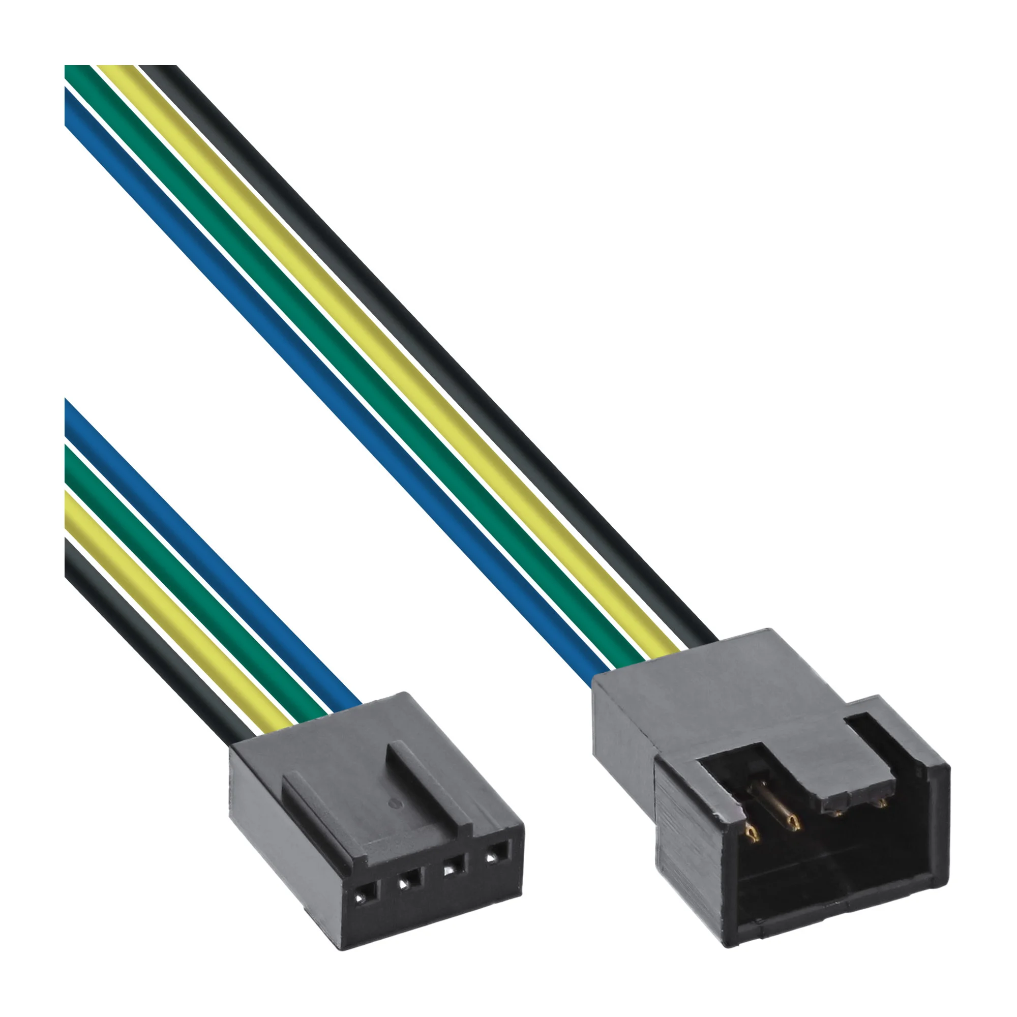 InLine Lüfterkabel Verlängerung PWM, 4pol Molex Stecker / Buchse, 0,30m