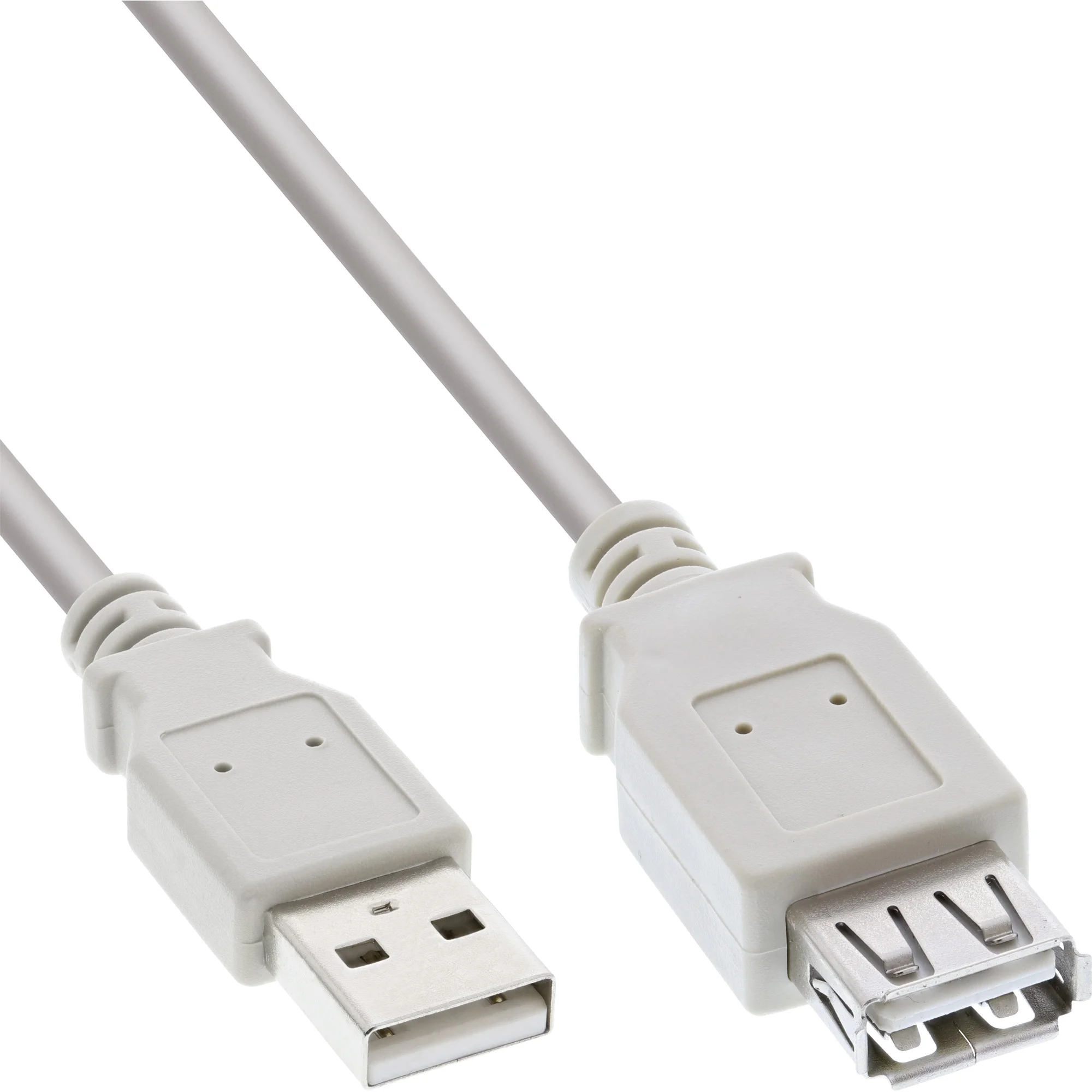 InLine USB 2.0 Verlängerung, Stecker / Buchse, Typ A, beige, 1,8m, bulk