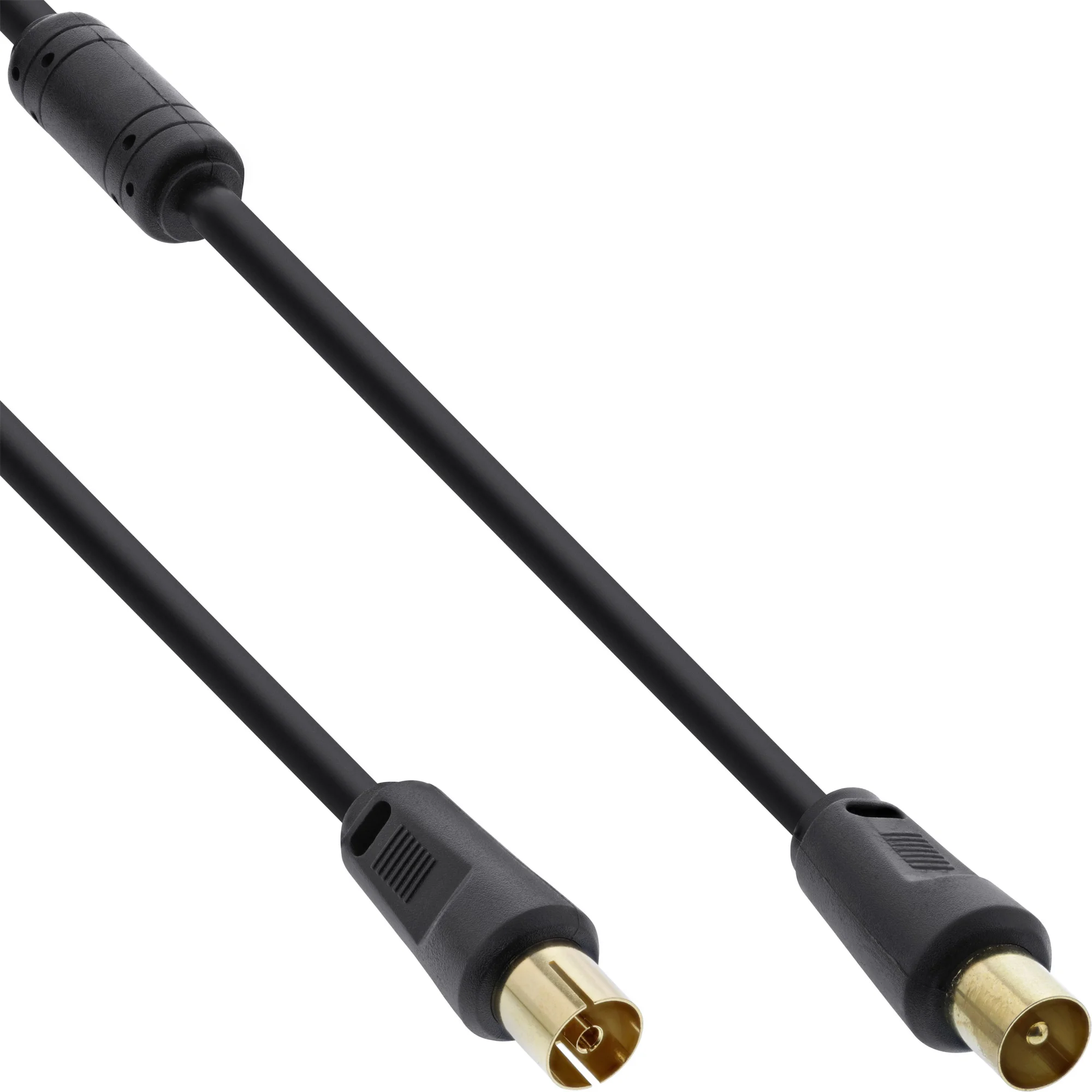 InLine Antennenkabel Premium, 2x geschirmt, mit Filter, >85dB, schwarz, 3m
