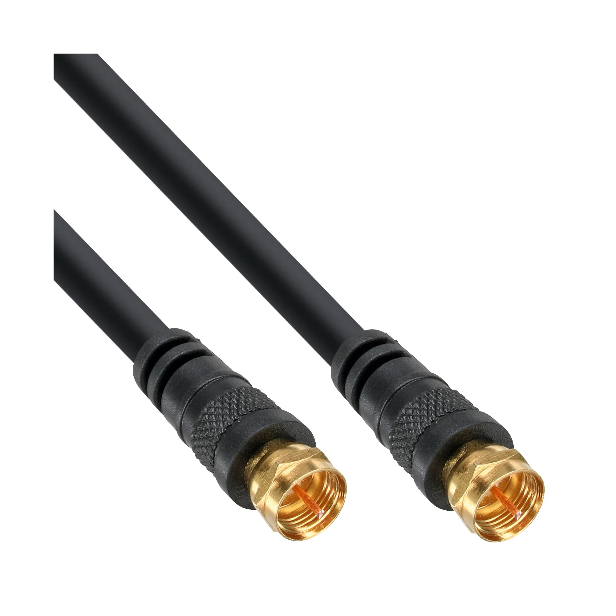 InLine SAT-Anschlusskabel, 2x geschirmt, 2x F-Stecker, >85dB, schwarz, 15m