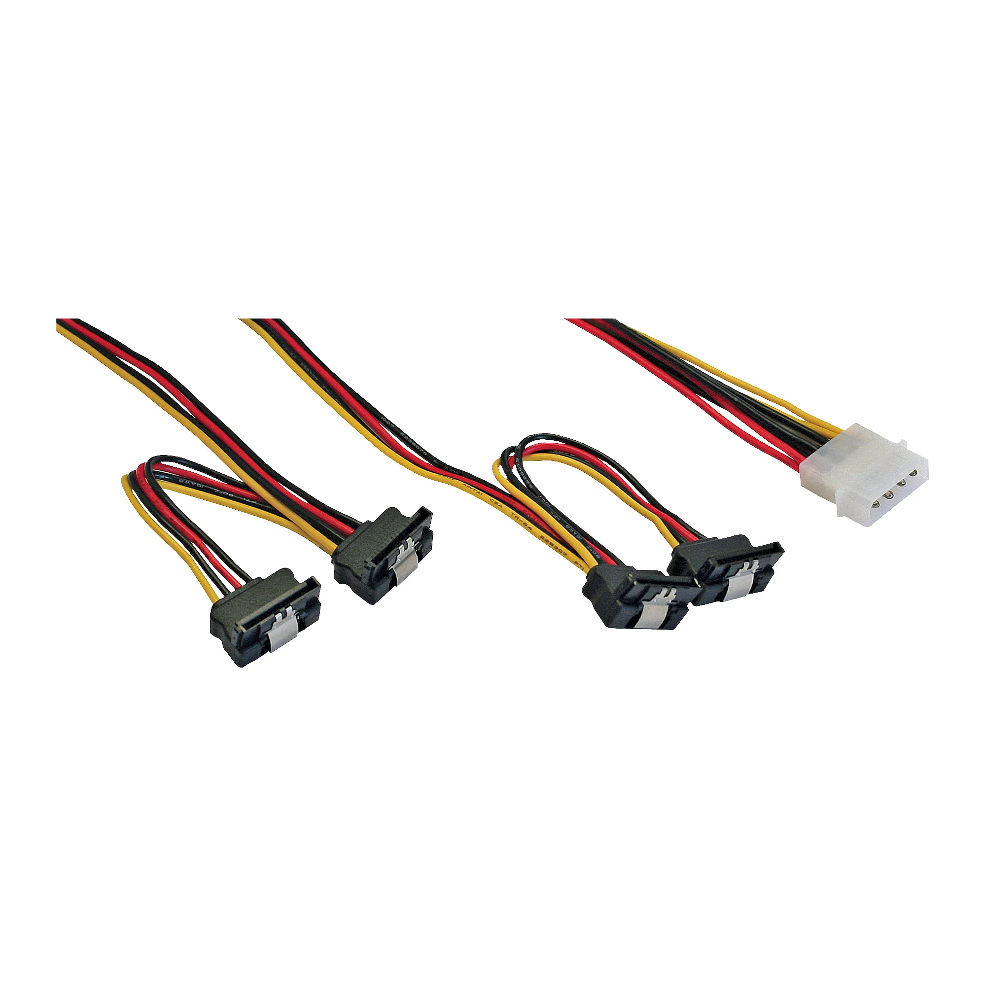 InLine Strom Y-Kab int.,1x13,34cm (5,25")/4x15pol SATA gew.m.Lasche, 0,40+0,55m