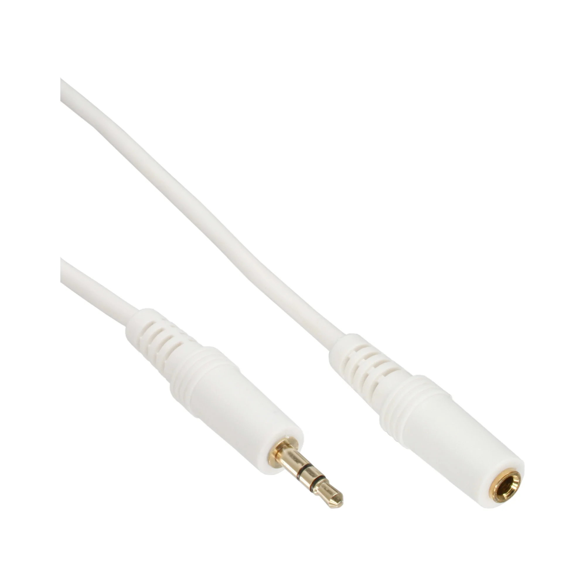 InLine Klinke Verlängerung, 3,5mm Stecker / Buchse, Stereo weiß / gold, 5m