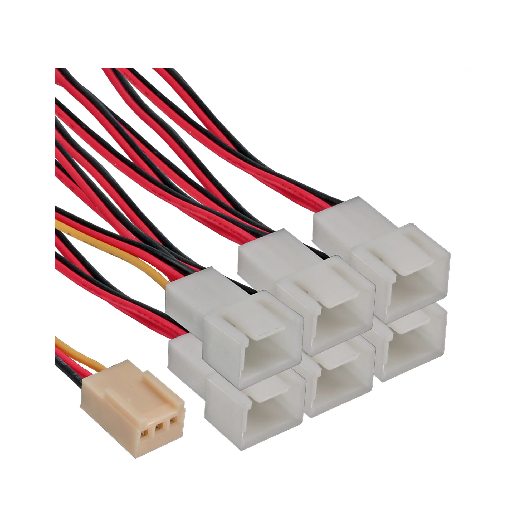 InLine Lüfter Adapterkabel, 3pol Molex Buchse an 6x 3pol Molex Stecker