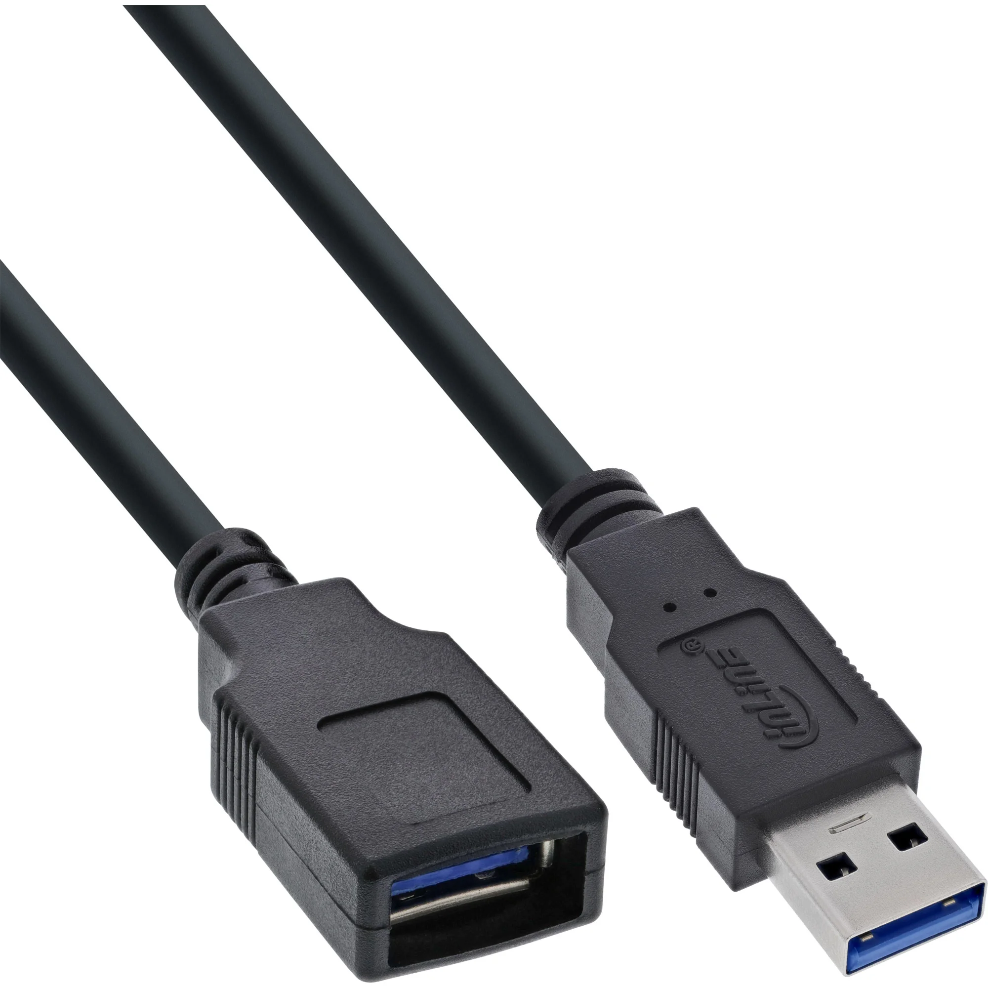 InLine USB 3.2 Gen.1 Kabel, A Stecker / Buchse, schwarz, 0,5m
