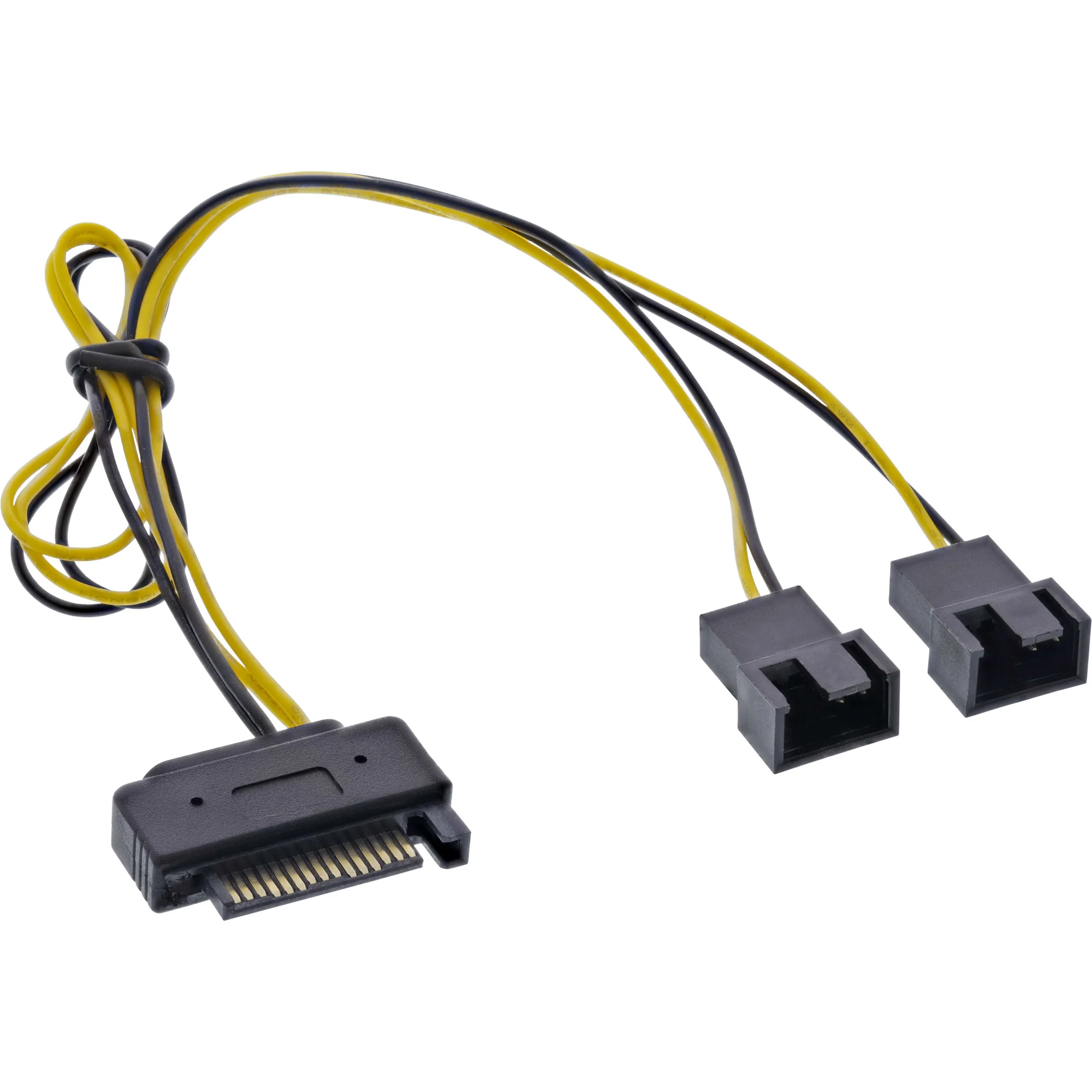 InLine SATA Strom-Y-Kabel, SATA Buchse an 2x Lüfter (2pol) Stecker, 0,30m