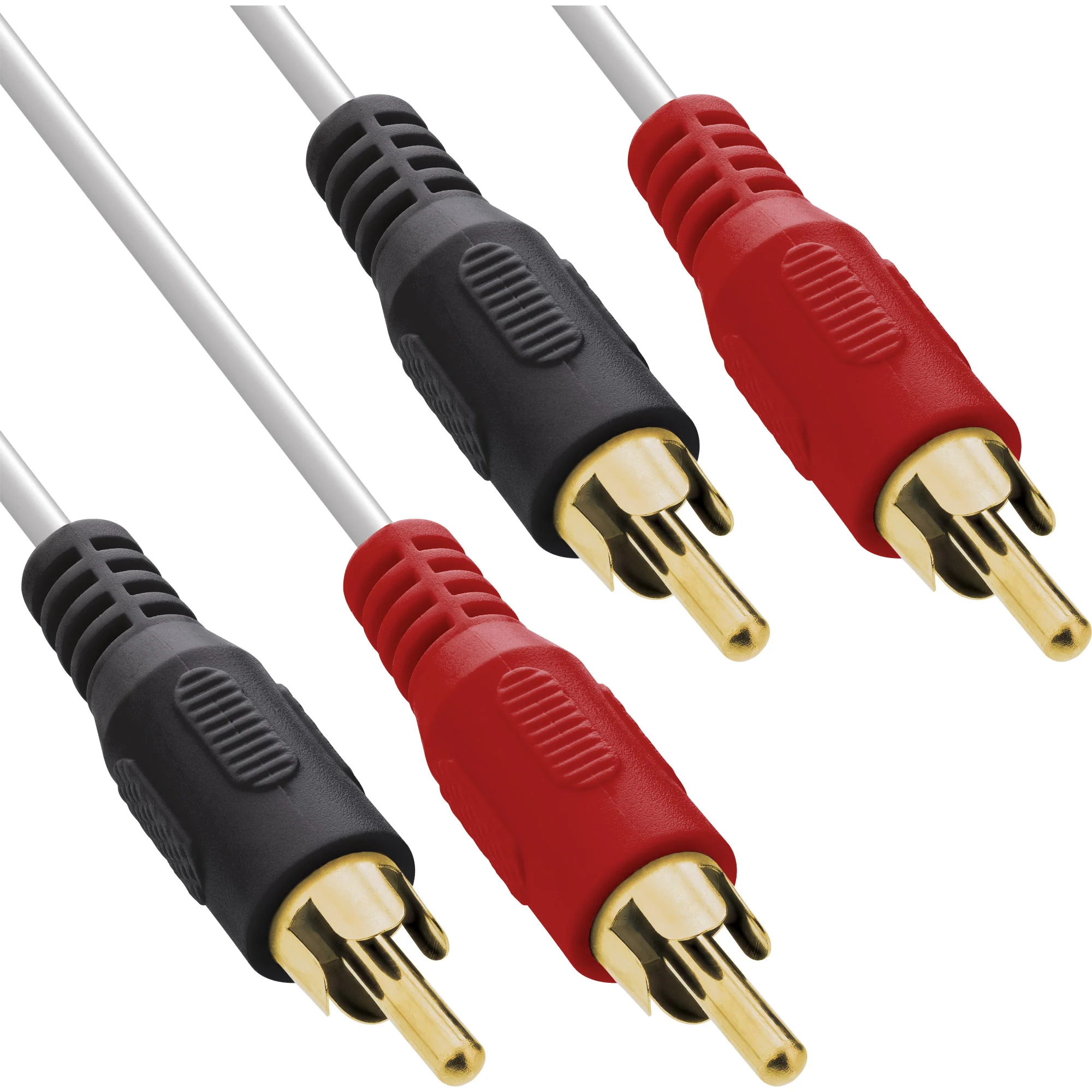 InLine Cinch Kabel, 2x Cinch, Stecker / Stecker, weiß / gold, 10m