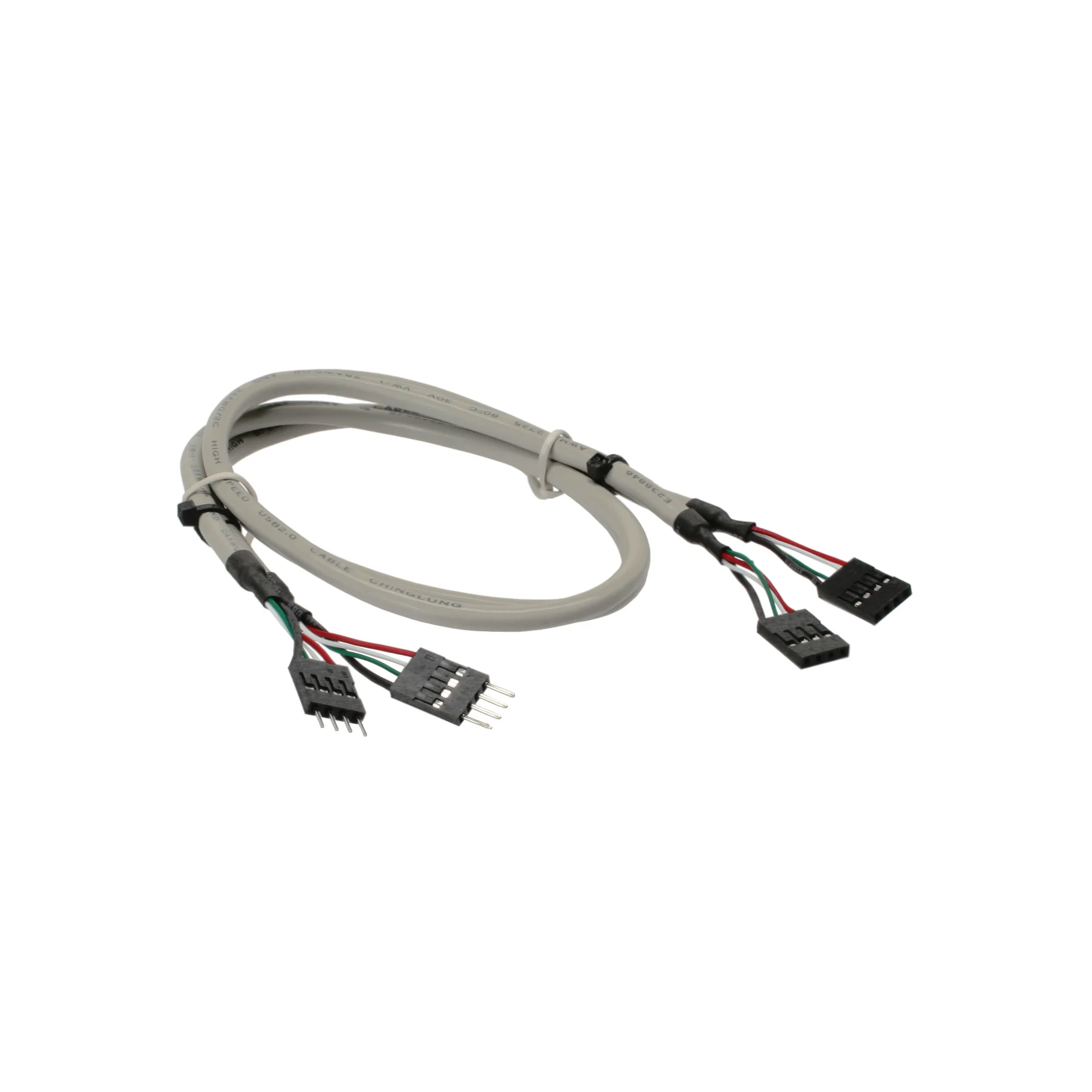 InLine USB 2.0 Verl., intern, 2x 4pol Pfostenstecker / Pfostenbuchse, 0,6m bulk