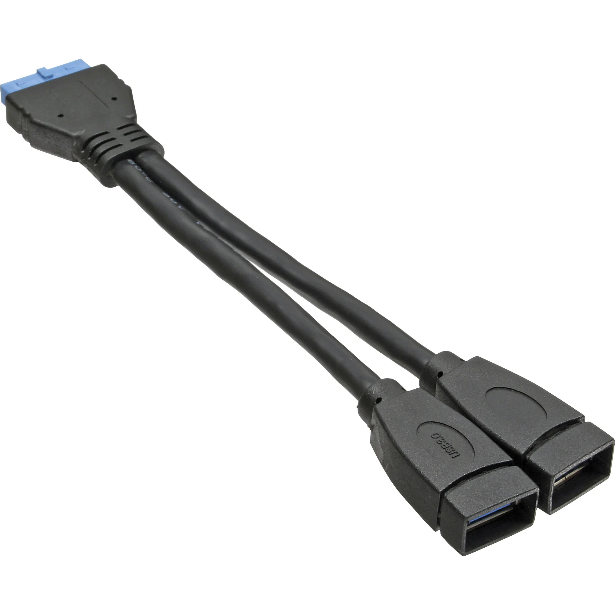 InLine USB 3.0 Adapterkabel, 2x Buchse A auf Pfostenanschluss 19polig, 0,15m