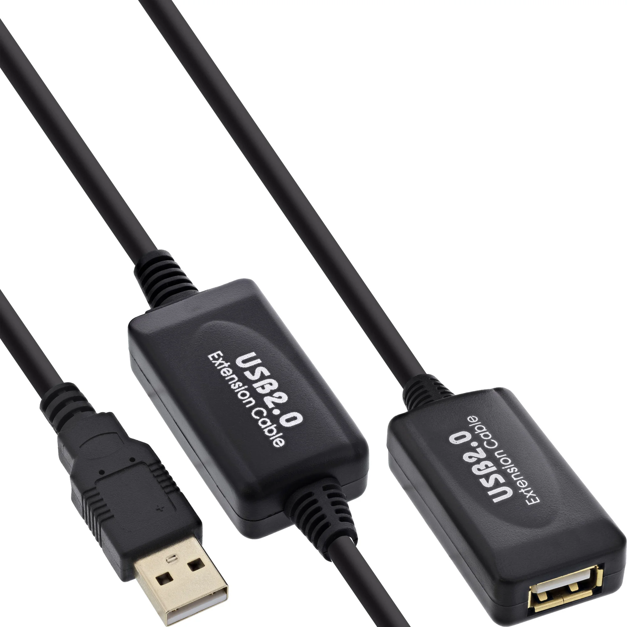 InLine USB 2.0 Aktiv-Verl., mit Signalverstärkung "Repeater", ST A / BU A, 25m
