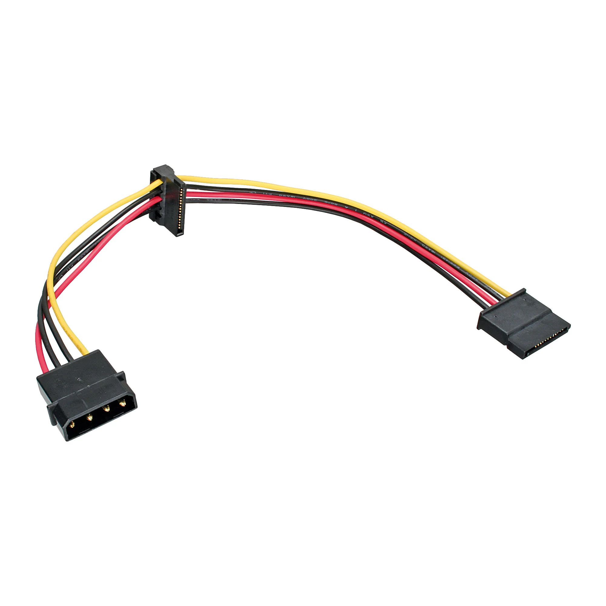 InLine Strom Kabel intern, 1x 13,34cm (5,25") an 2x 15pol SATA, 0,30m