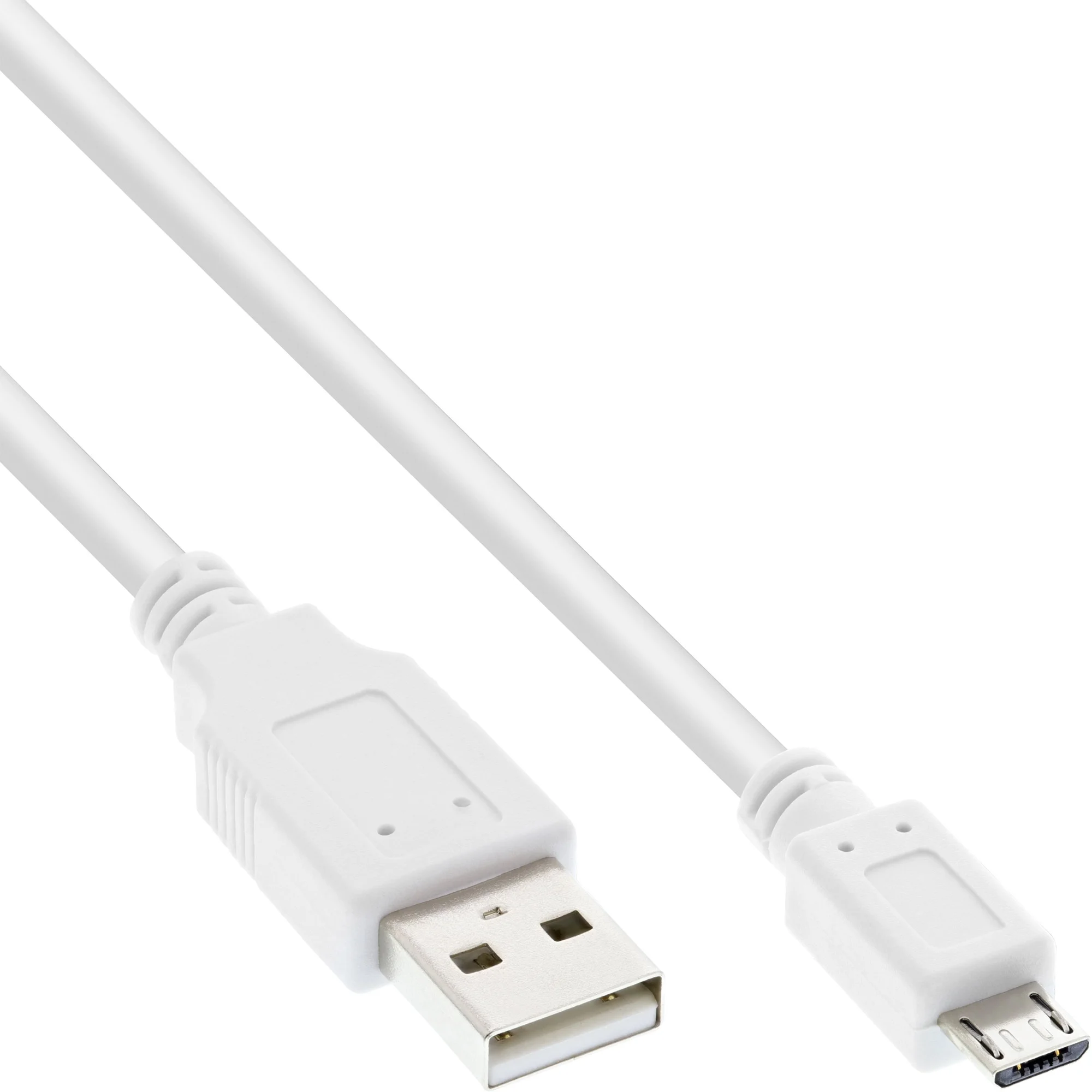 InLine Micro-USB 2.0 Kabel, USB-A Stecker an Micro-B Stecker, weiß, 1m
