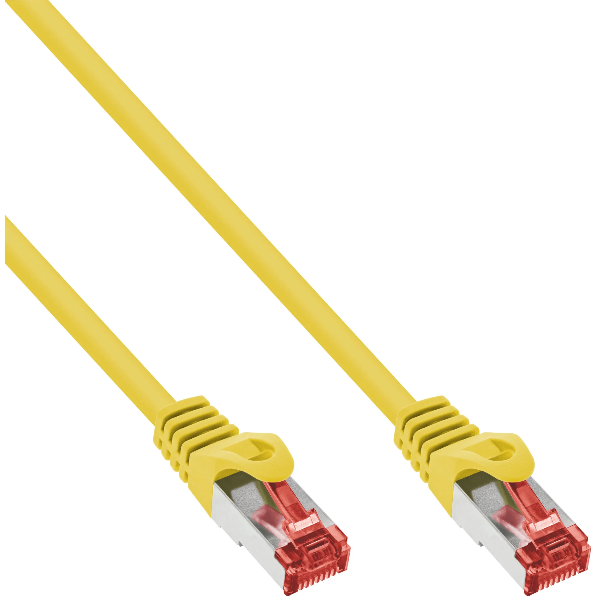 InLine Patchkabel, S/FTP (PiMf), Cat.6, halogenfrei, Kupfer, gelb, 0,25m