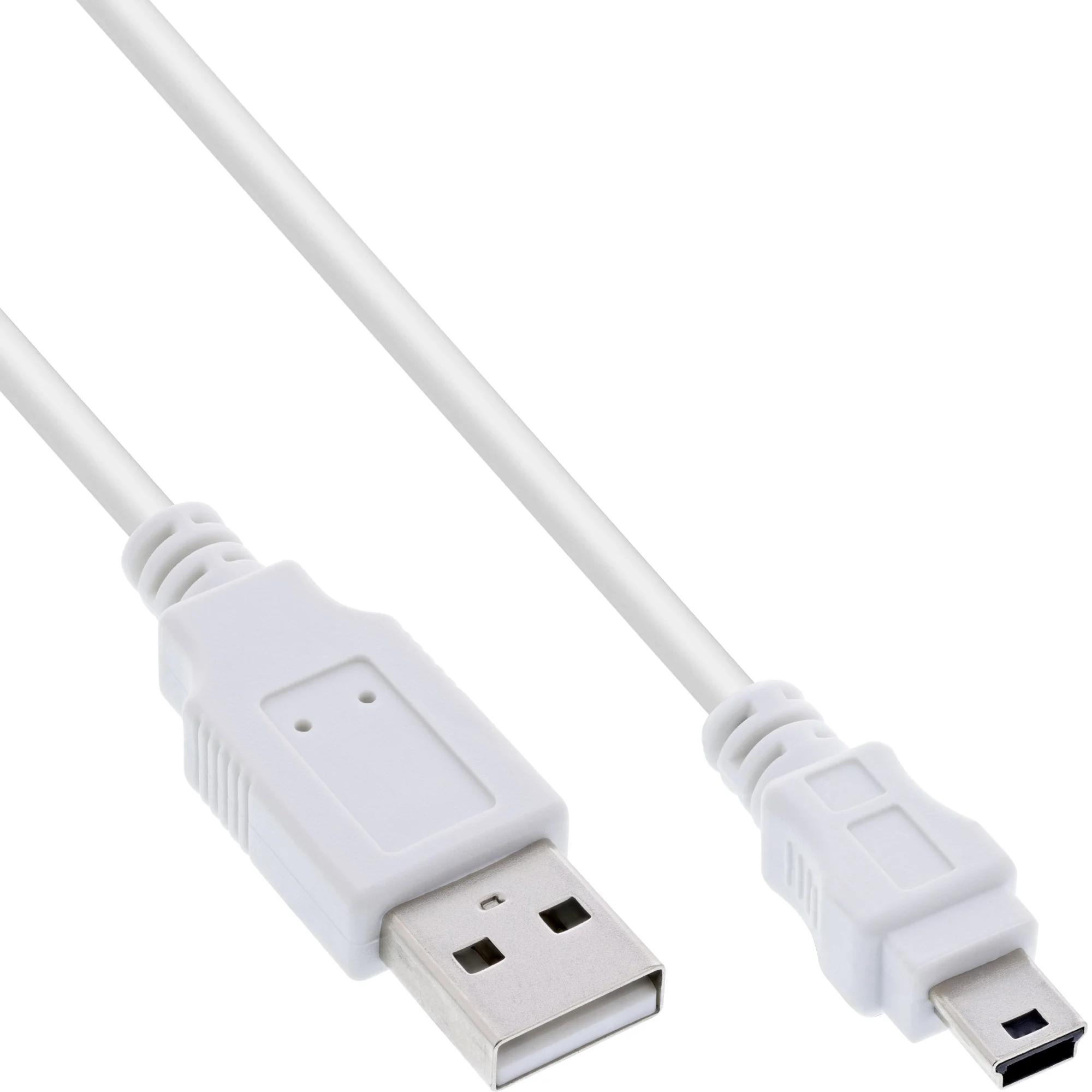 InLine USB 2.0 Mini-Kabel, USB A Stecker an Mini-B Stecker (5pol.), weiß, 1m
