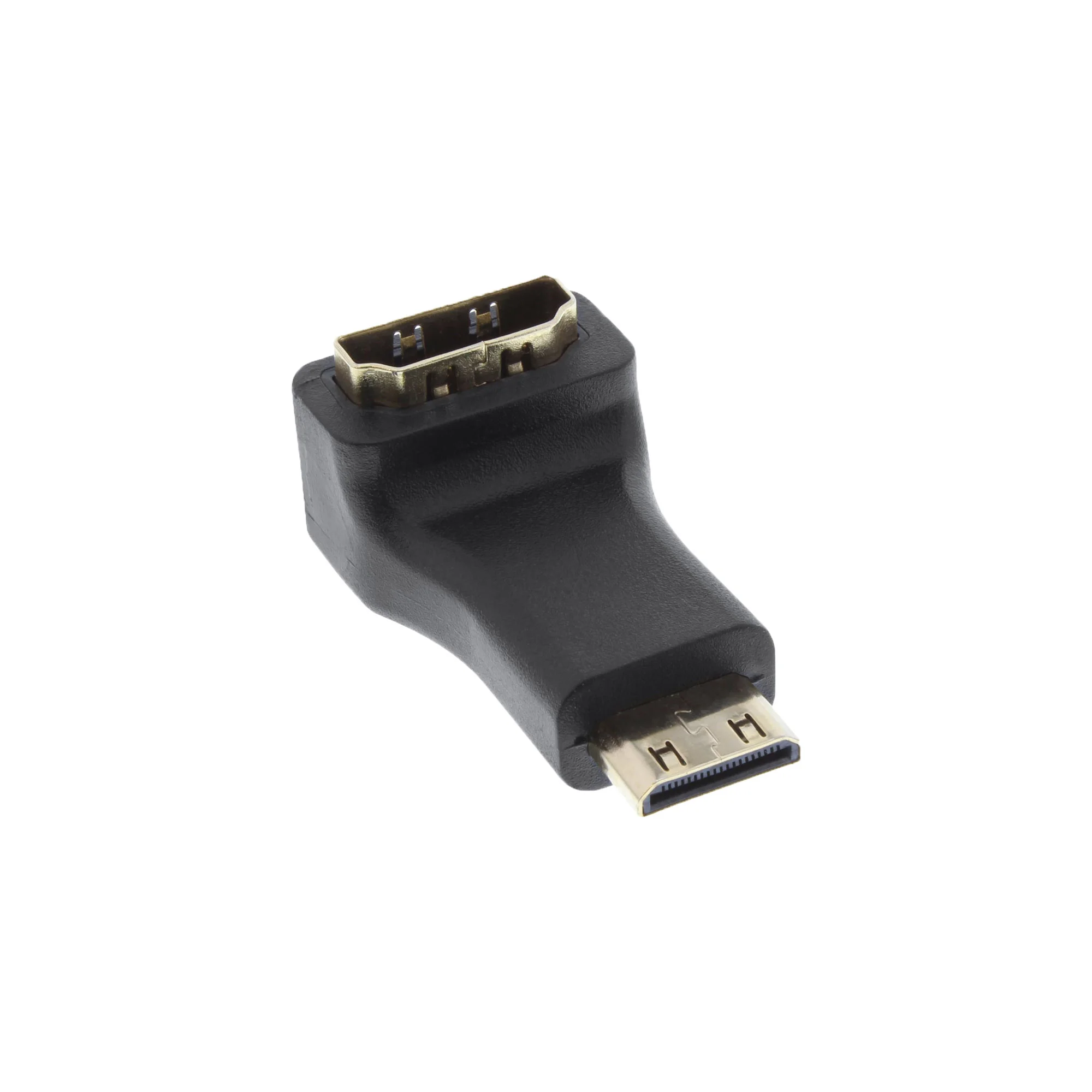 InLine HDMI Adapter, HDMI A Buchse auf Mini HDMI C Stecker, gewinkelt, 4K2K