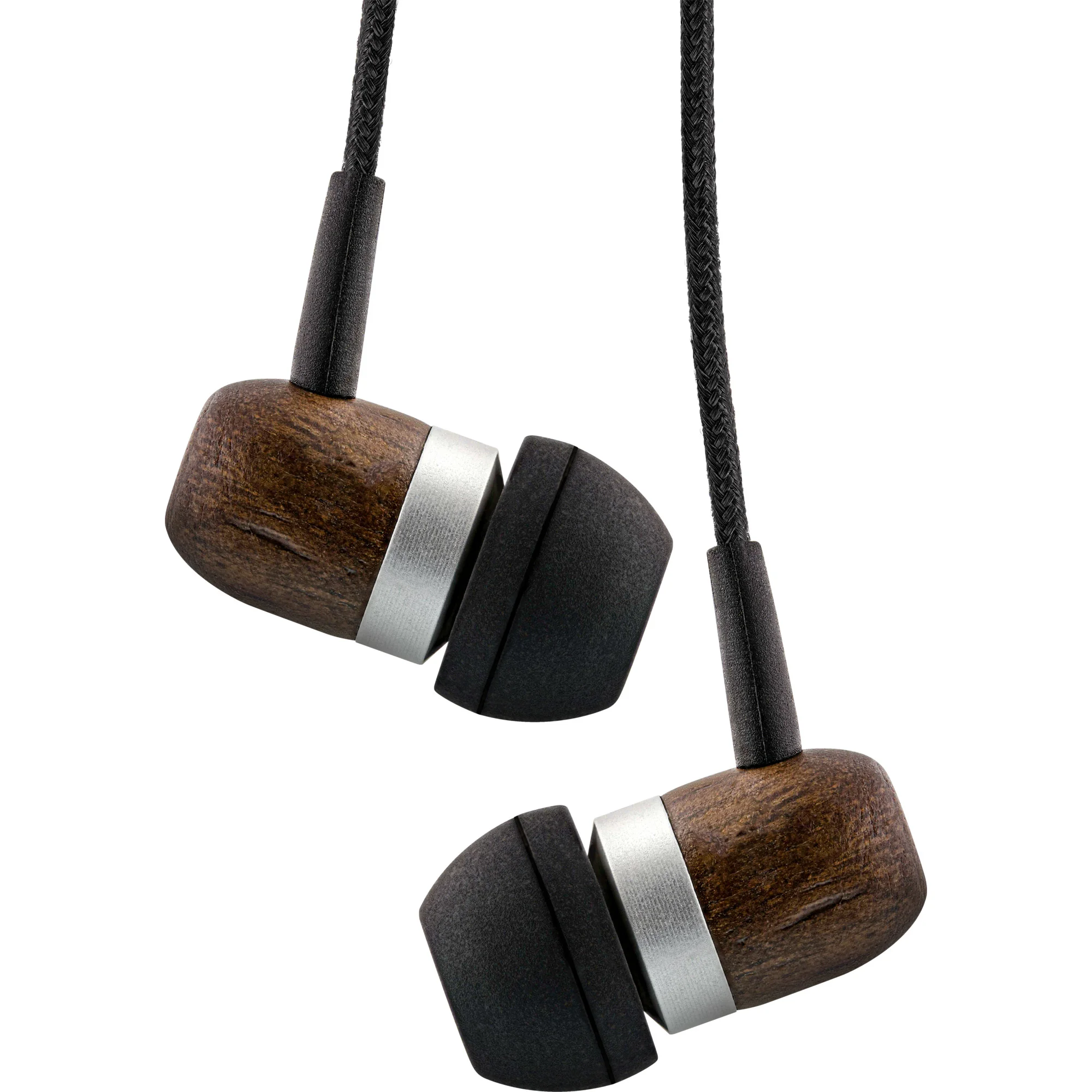 InLine woodin-ear, In-Ear Headset mit Kabelmikrofon und Funktionstaste, Walnuss