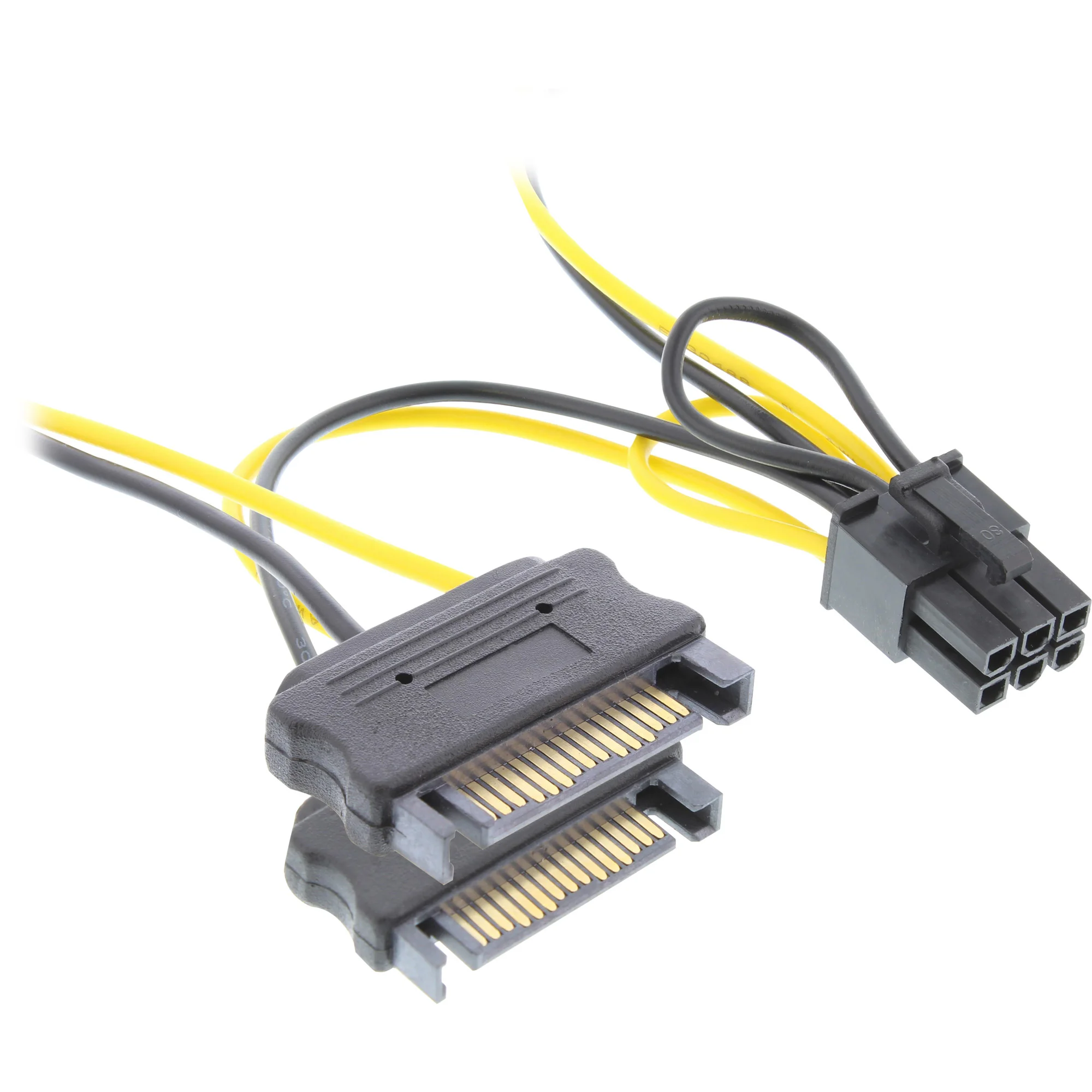 InLine Stromadapter int., 2x SATA zu 6pol. für PCIe (PCI-Express) Grafikkarten