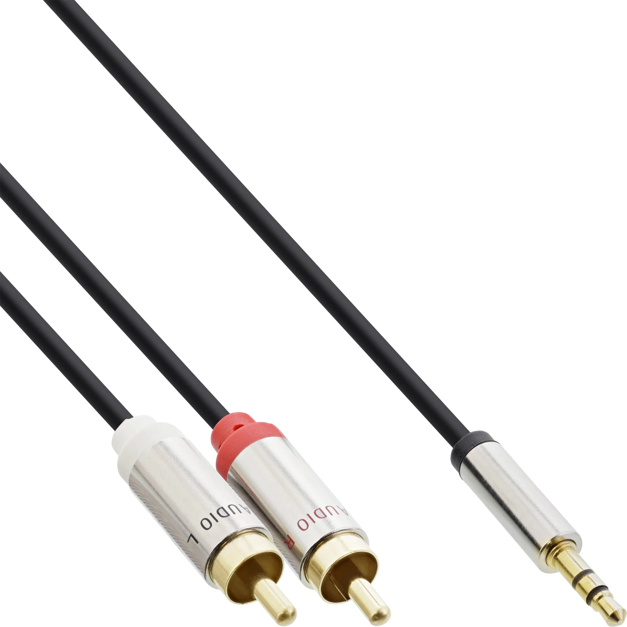 InLine Slim Audio Kabel Klinke 3,5mm Stecker an 2x Cinch Stecker, 5m