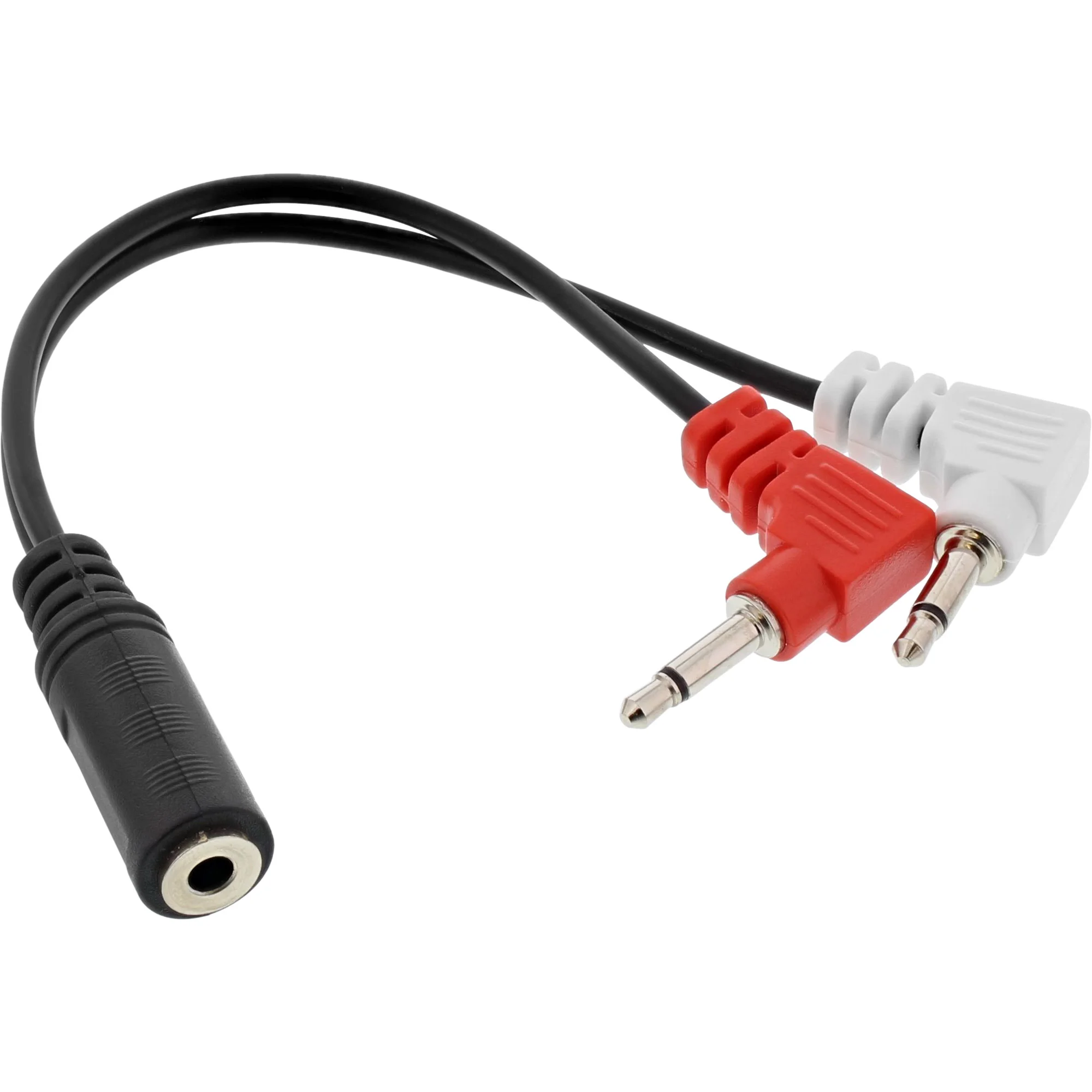 InLine Audio Kopfhörer Flugzeug-Adapterkab., 2x 3,5mm ST / 3,5mm BU 3pol, 0,15m