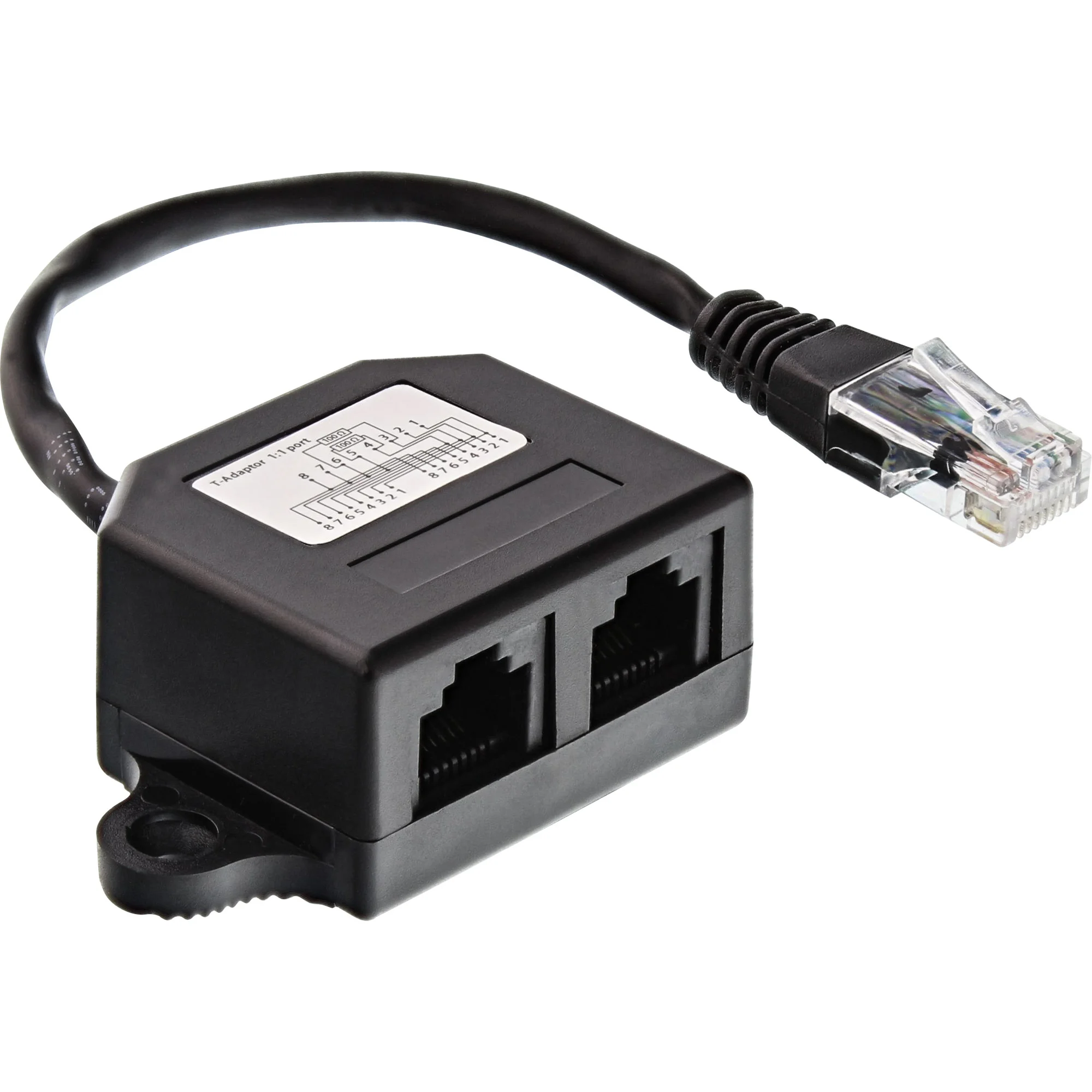 InLine ISDN Verteiler, 2x RJ45 BU, 15cm Kabel, mit Endwiderständen, montierbar