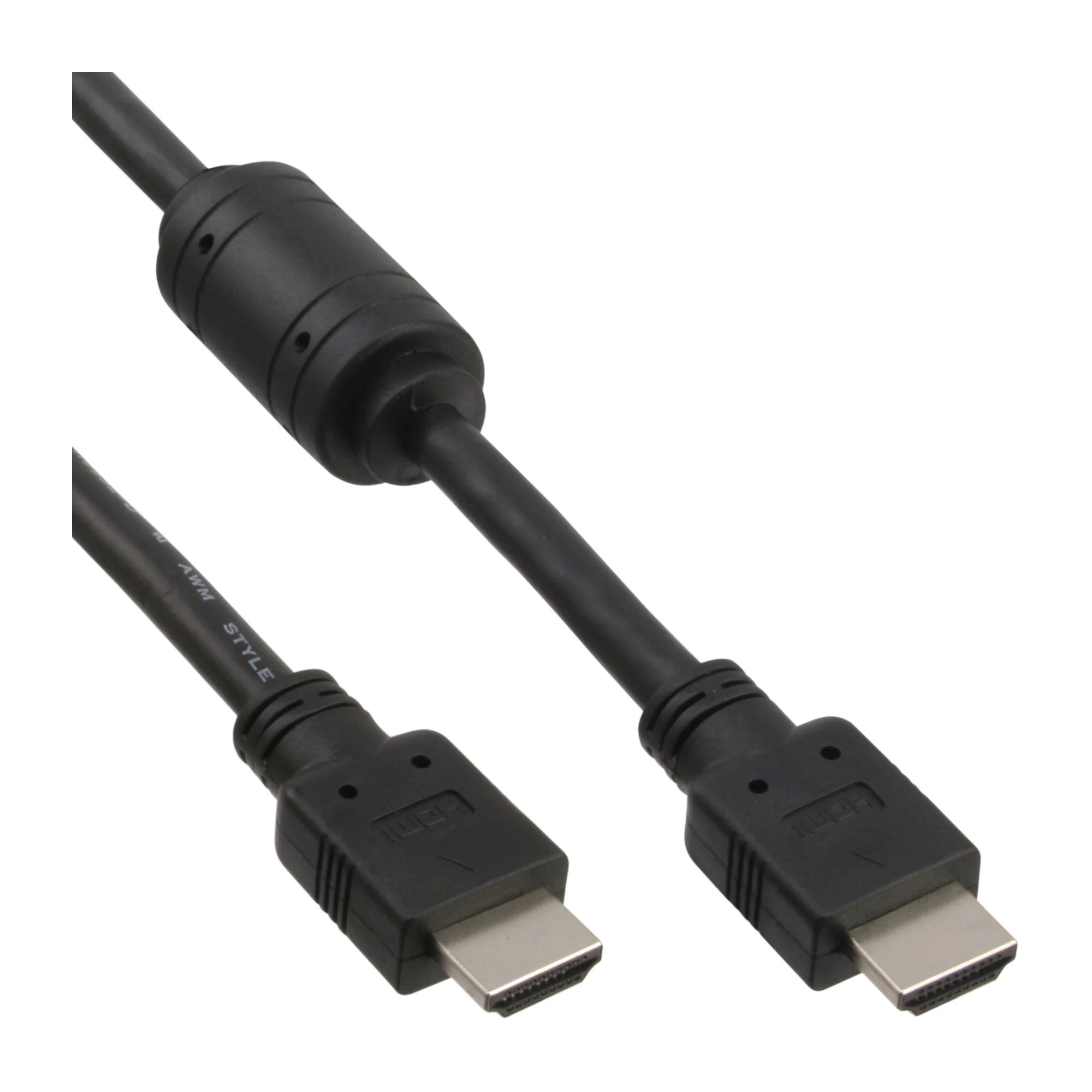 InLine HDMI Kabel, HDMI-High Speed, ST / ST, schwarz, mit Ferrit, 1m