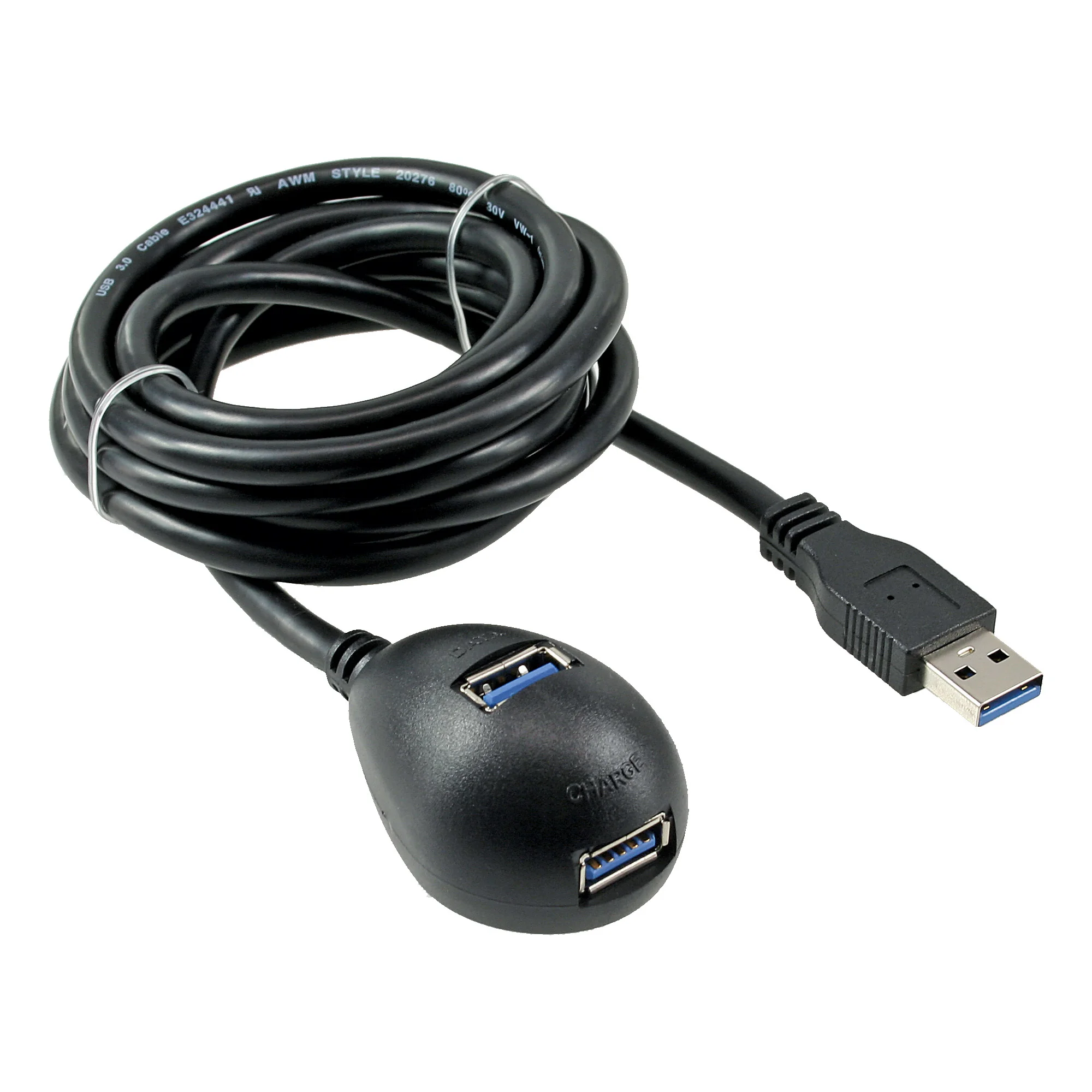 InLine USB 3.2 Gen.1 Verl., USB A Stecker / Buchse, schwarz, mit Standfuß, 1m