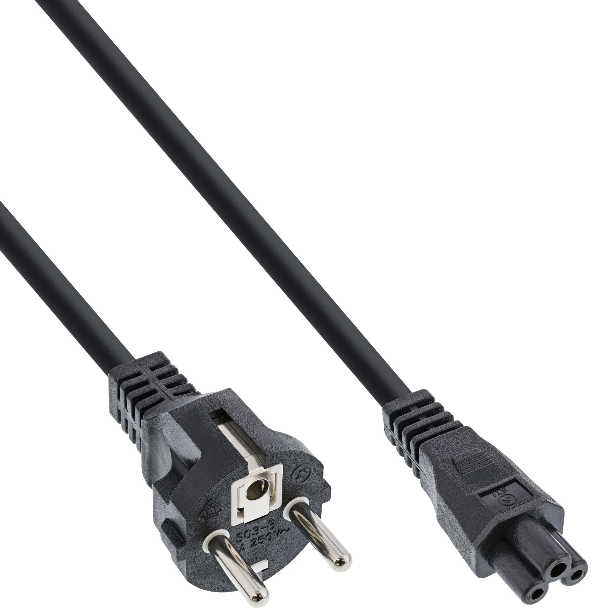InLine 40er Pack Bulk-Pack Netzkabel für Notebook, 3pol Kupplung, schwarz, 1,8m