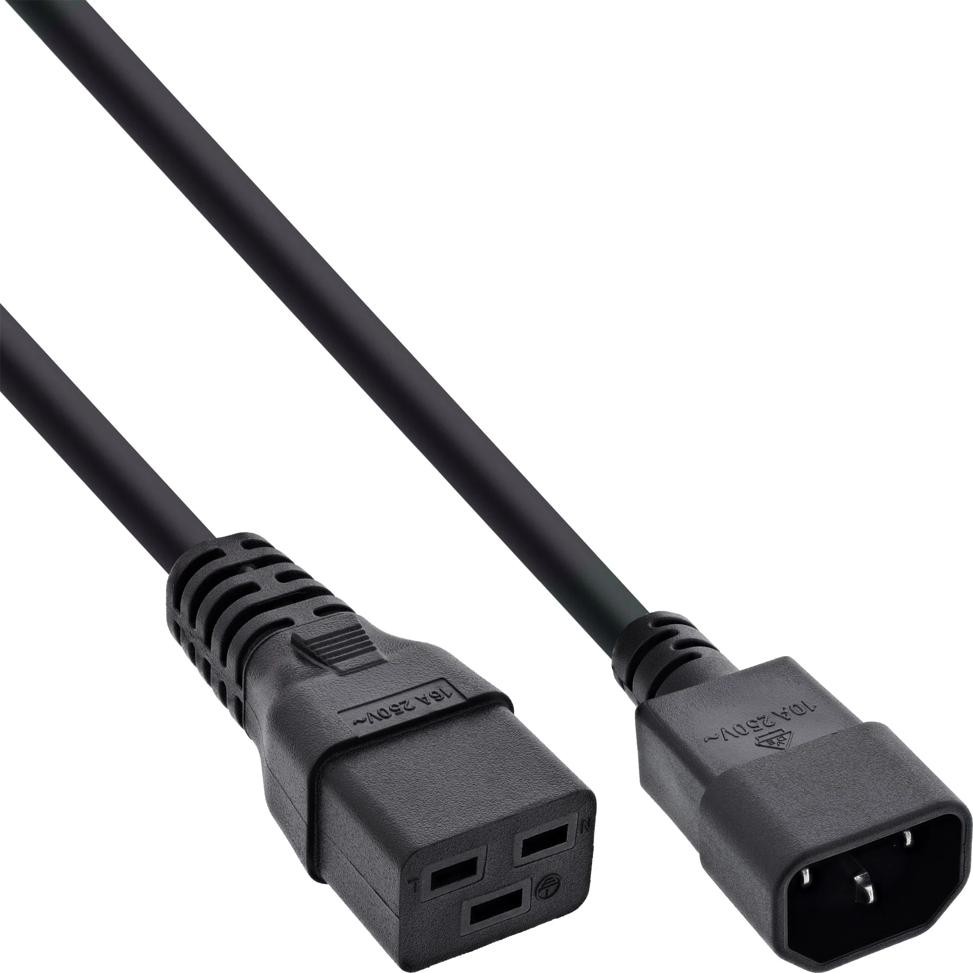 InLine Netz Adapterkabel, IEC-60320 C14 auf C19, max 10A, 2m