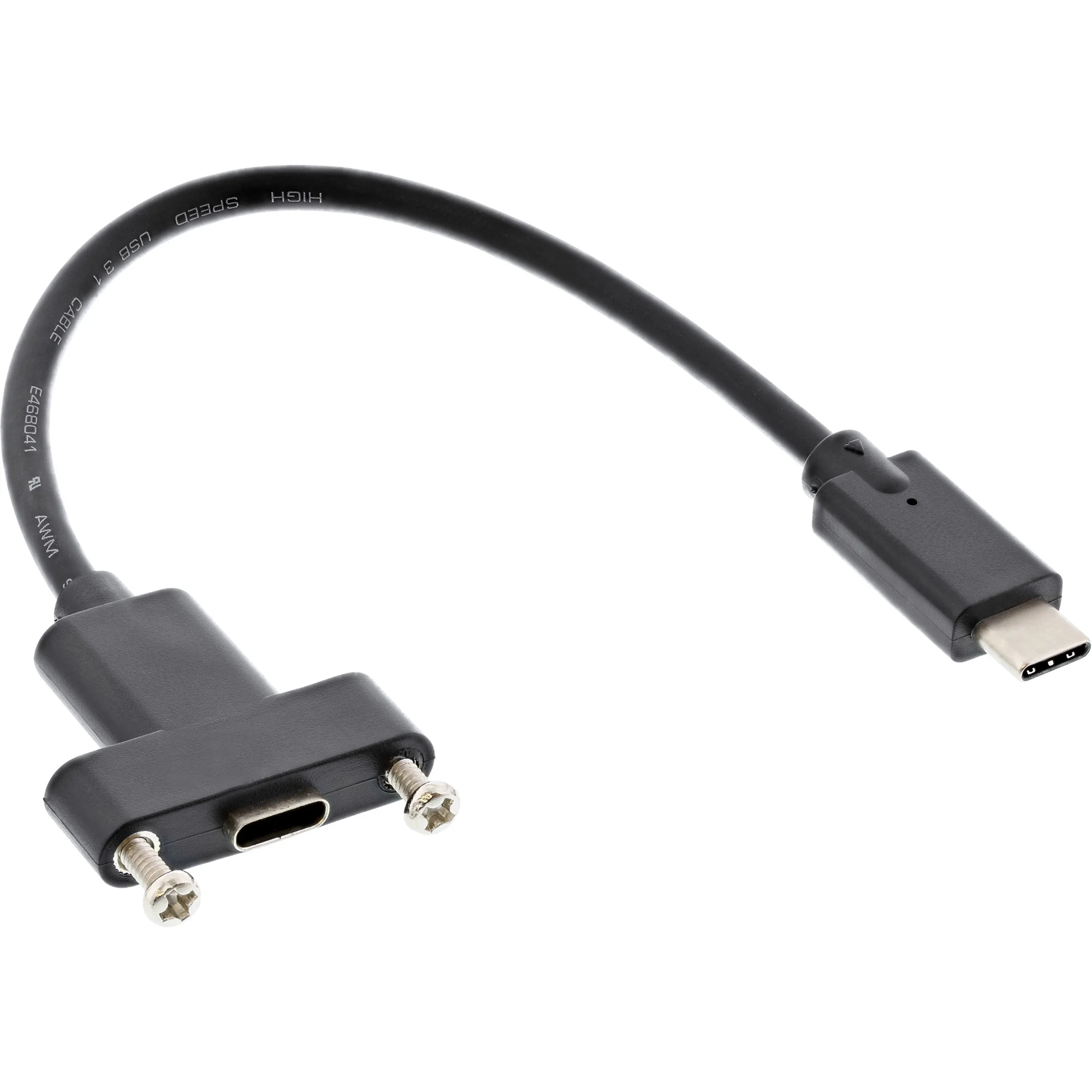 InLine USB 3.2 Gen.2 Adapterkabel, Stecker C auf Einbaubuchse C, 0,20m