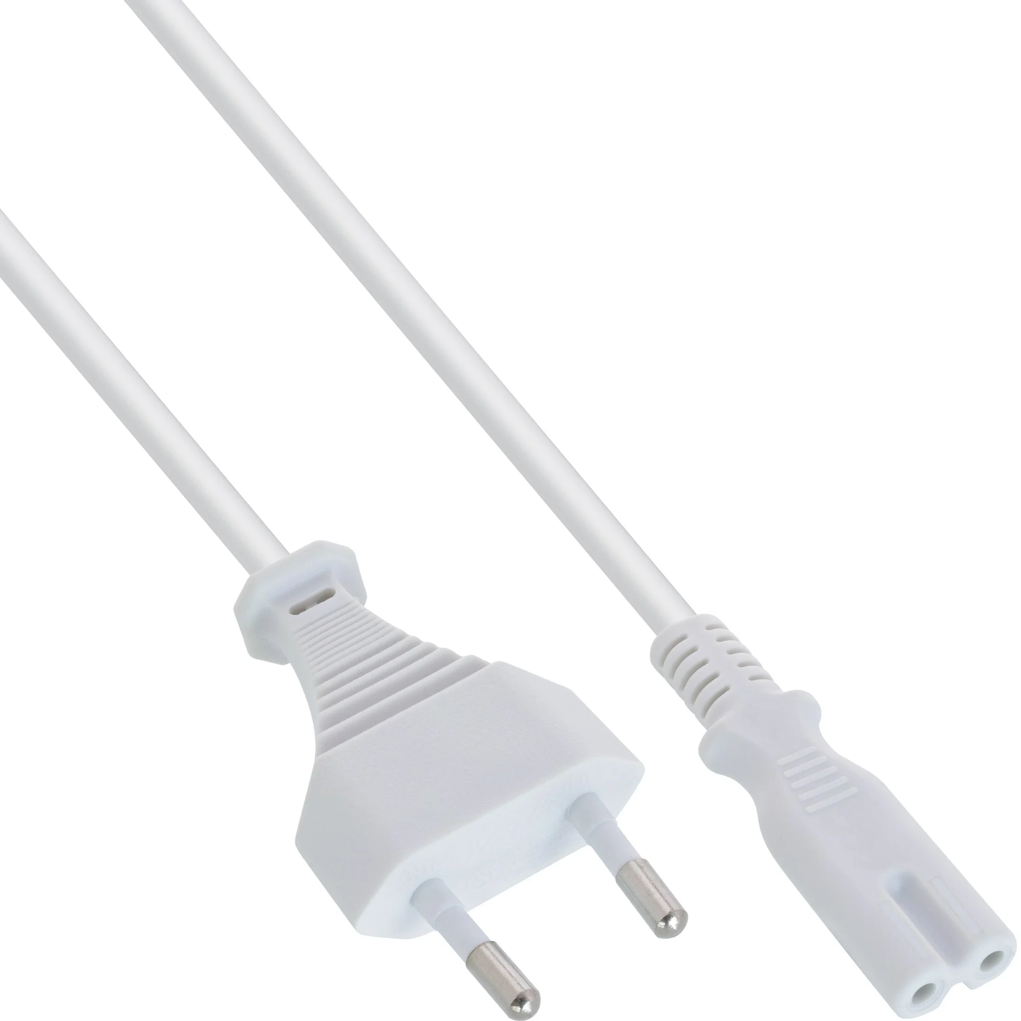 InLine Netzkabel, Netzstecker auf Euro 8 C7 Stecker, weiß, 5,0m
