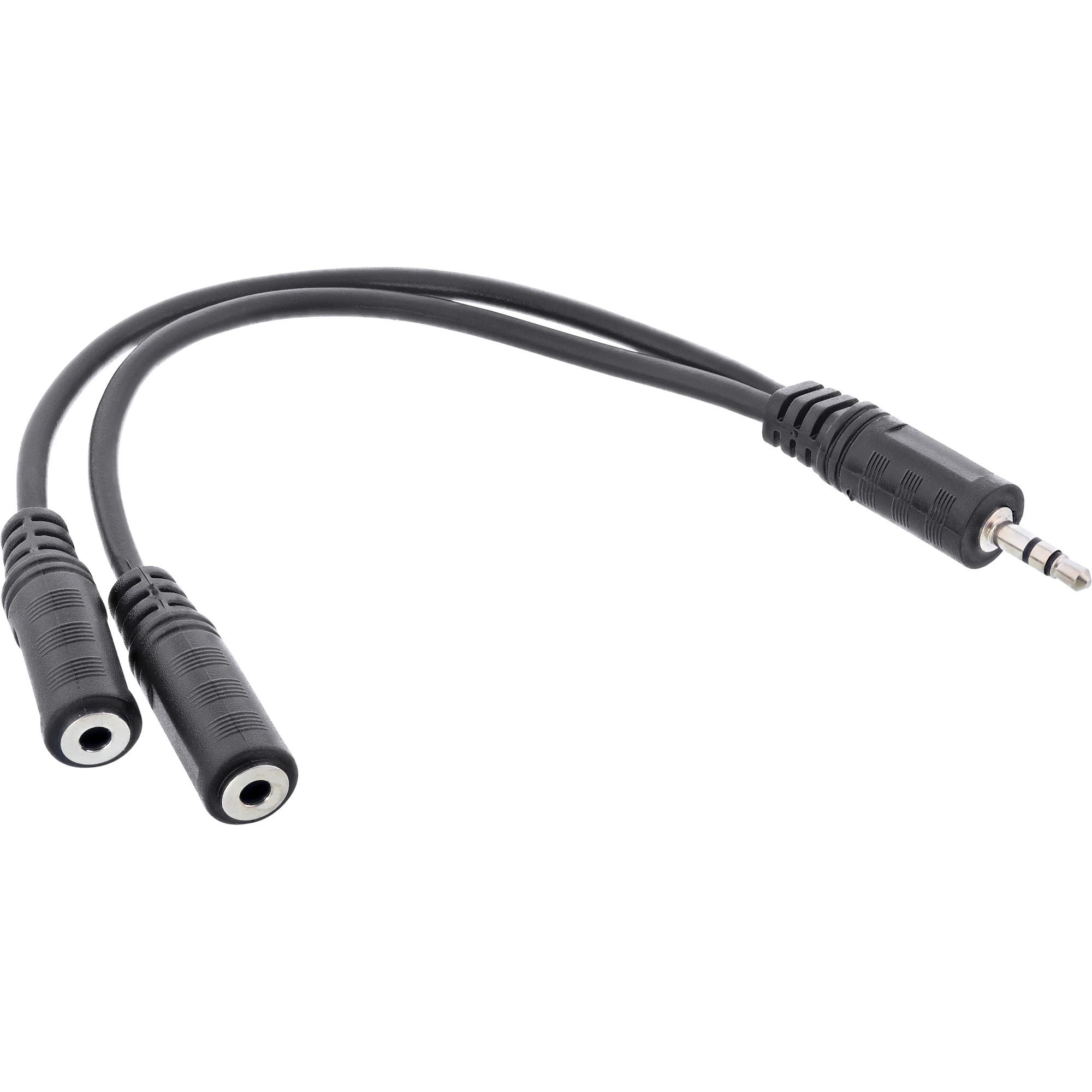 InLine Klinken Y-Kabel, 3,5mm Klinke ST an 2x 3,5mm Klinke BU, Stereo, 2m