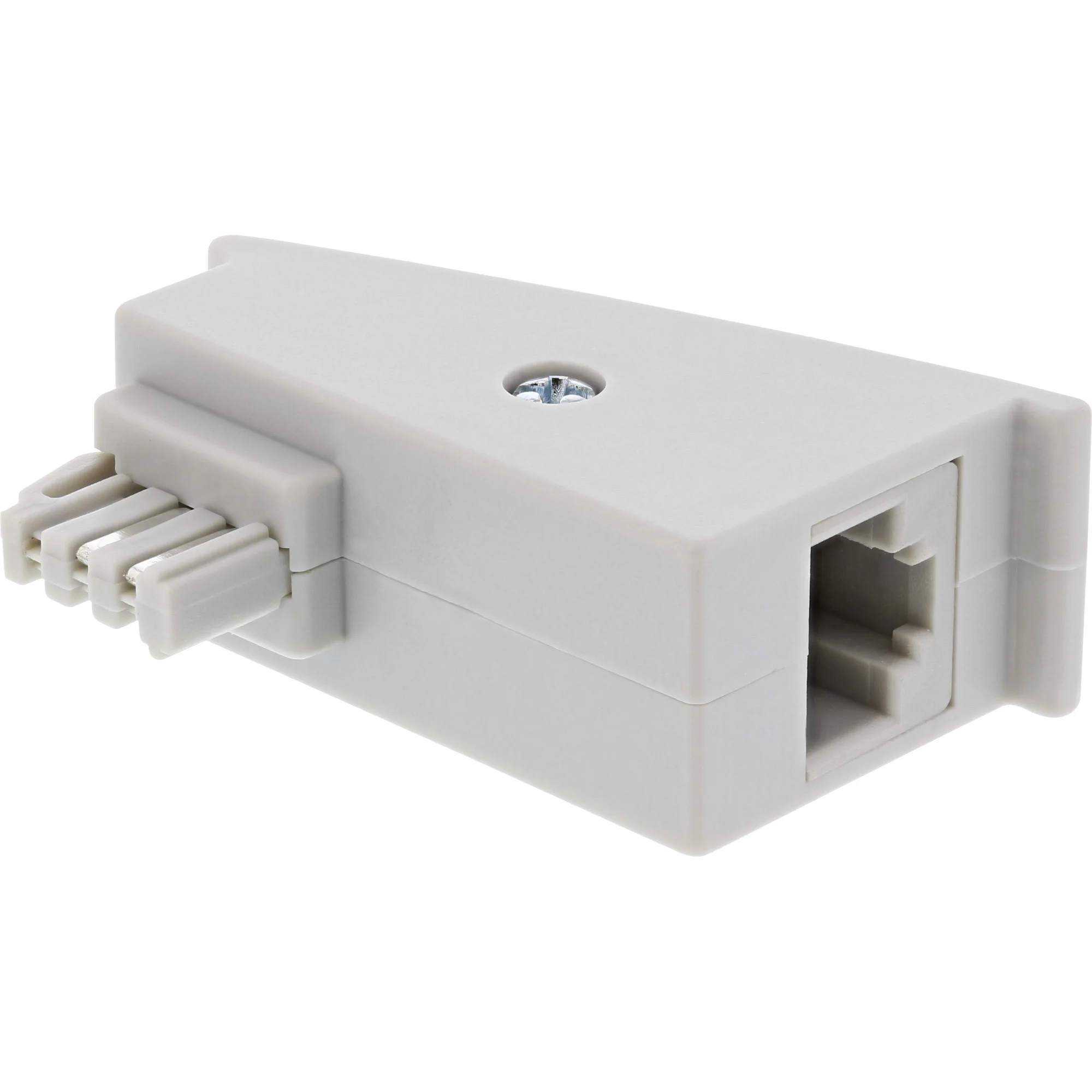 InLine TAE-F Adapter, TAE-F Stecker auf RJ45 Buchse, 8P2C für Fritzbox, grau