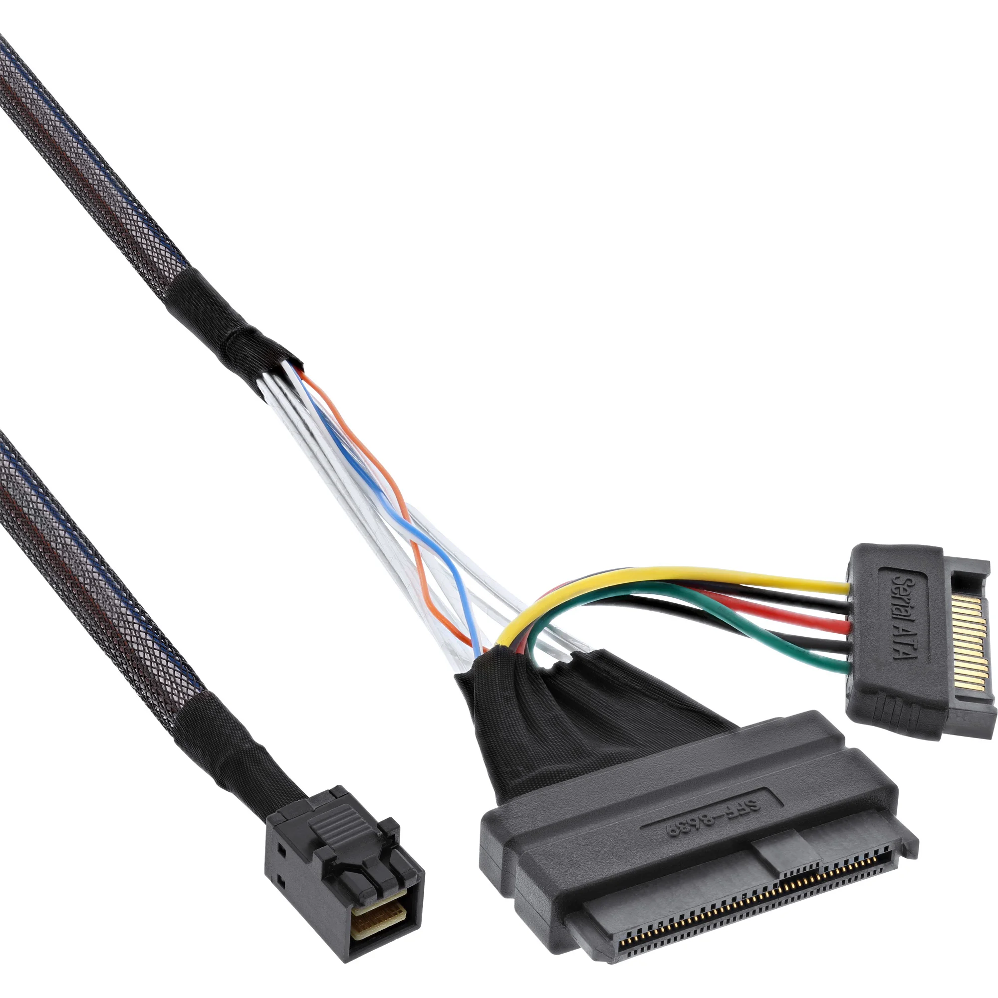 InLine U.2 Anschlusskabel, SSD mit U.2 (SFF-8639) an SFF-8643 + Strom, 0,75m