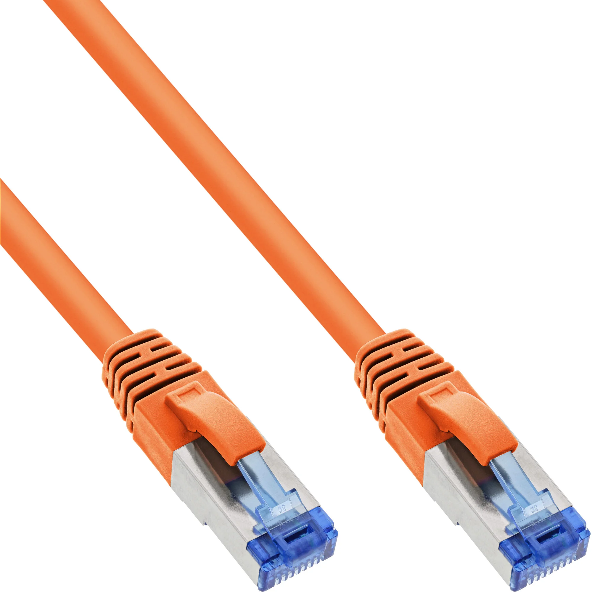 InLine Patchkabel, S/FTP (PiMf), Cat.6A, halogenfrei, orange, 3m