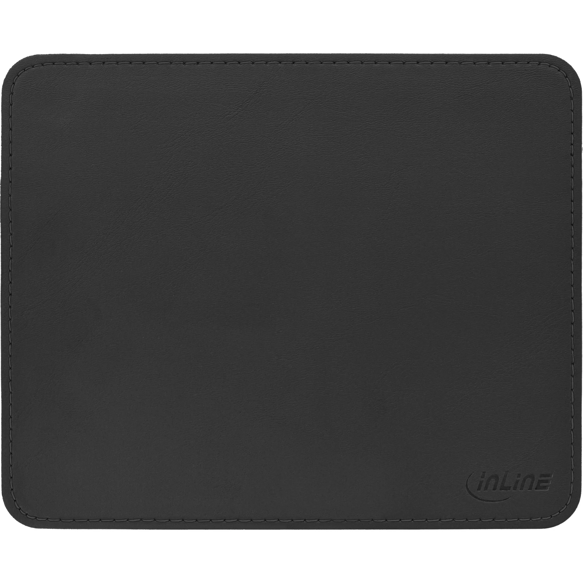 InLine Maus-Pad Premium Kunstleder schwarz, 250x220x3mm