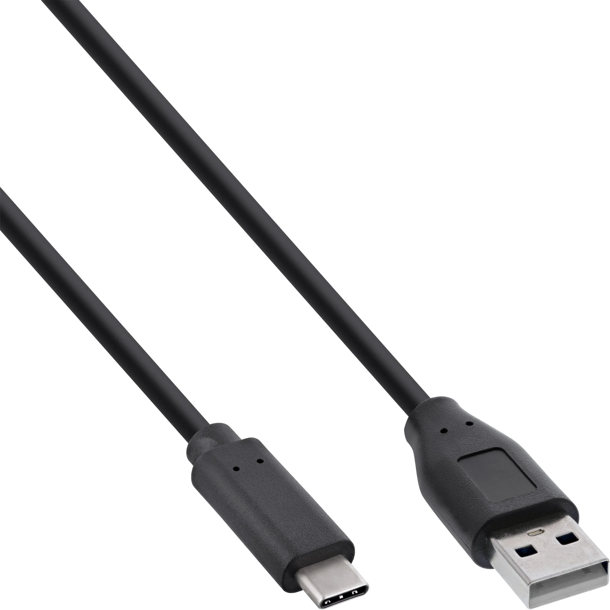 InLine USB 2.0 Kabel, USB-C Stecker an A Stecker, schwarz, 3m