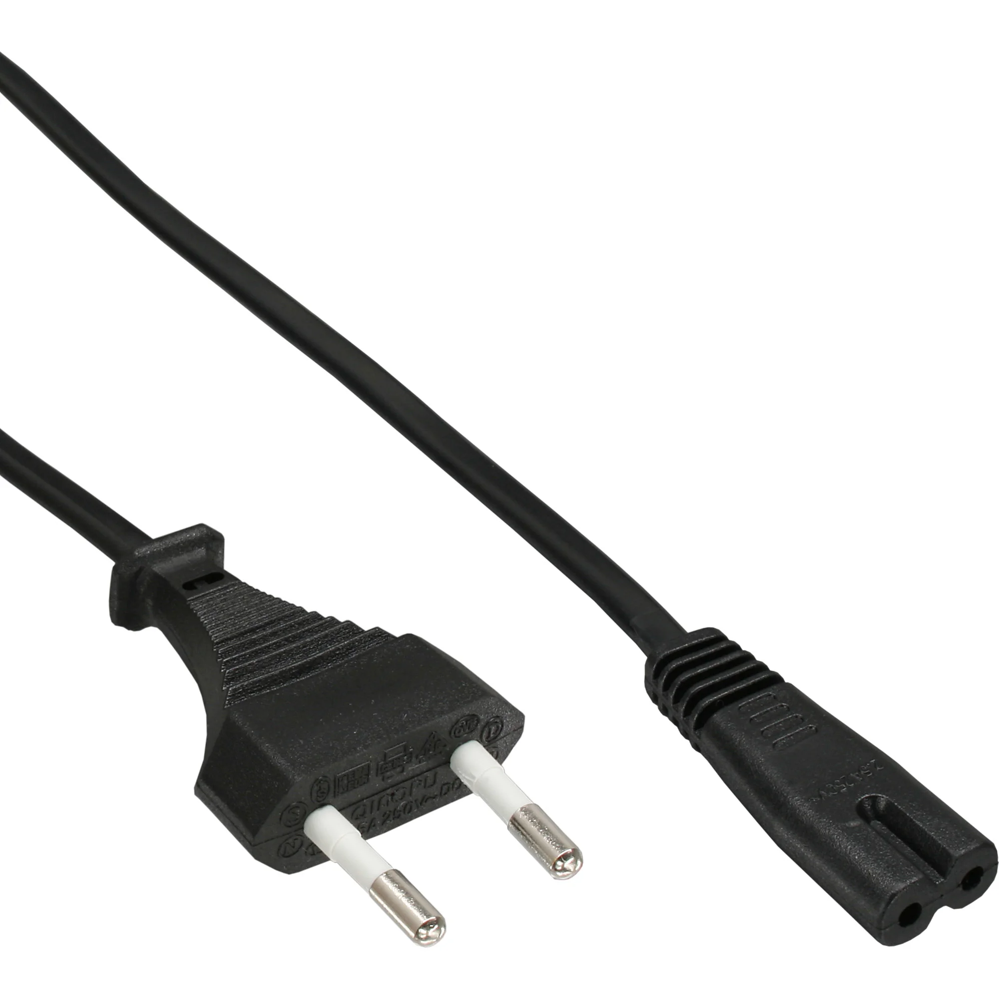 InLine Netzkabel, Netzstecker CEE7/16 Schweiz auf Euro 8 C7 Stecker, 1,8m