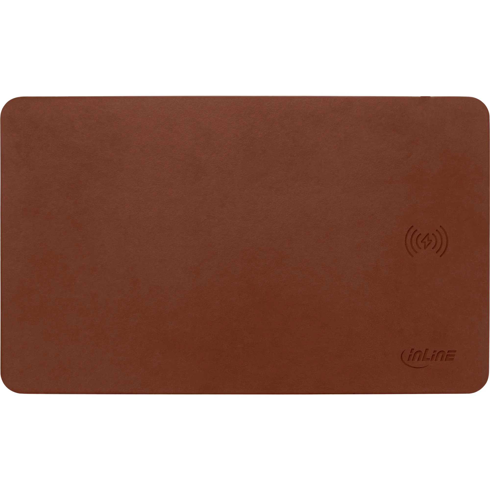 InLine Maus-Pad, Wireless Charging, 370x225x7mm, braun