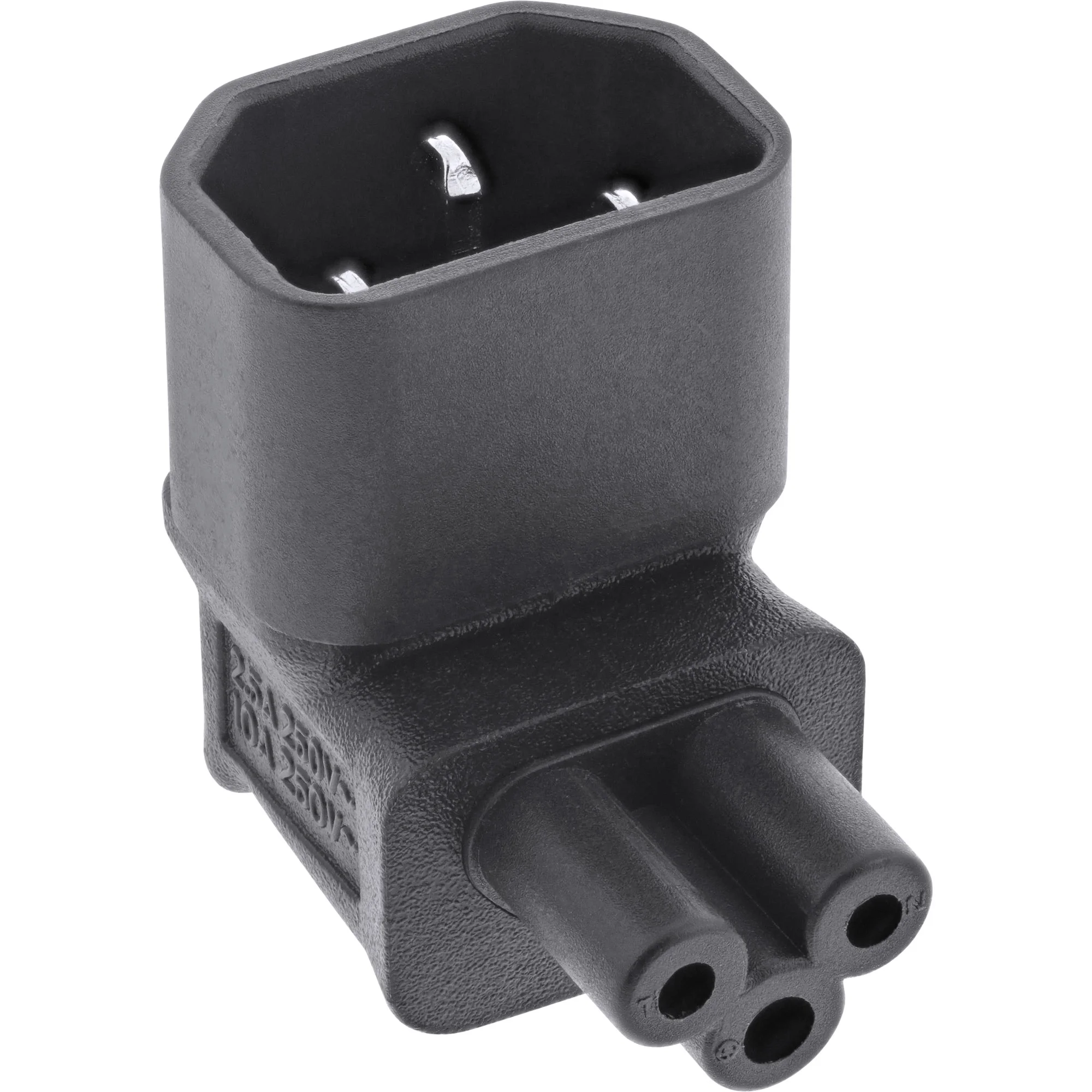 InLine Netzadapter IEC 60320 C14 / C5, oben/unten gewinkelt, 3pol. Kaltgeräte