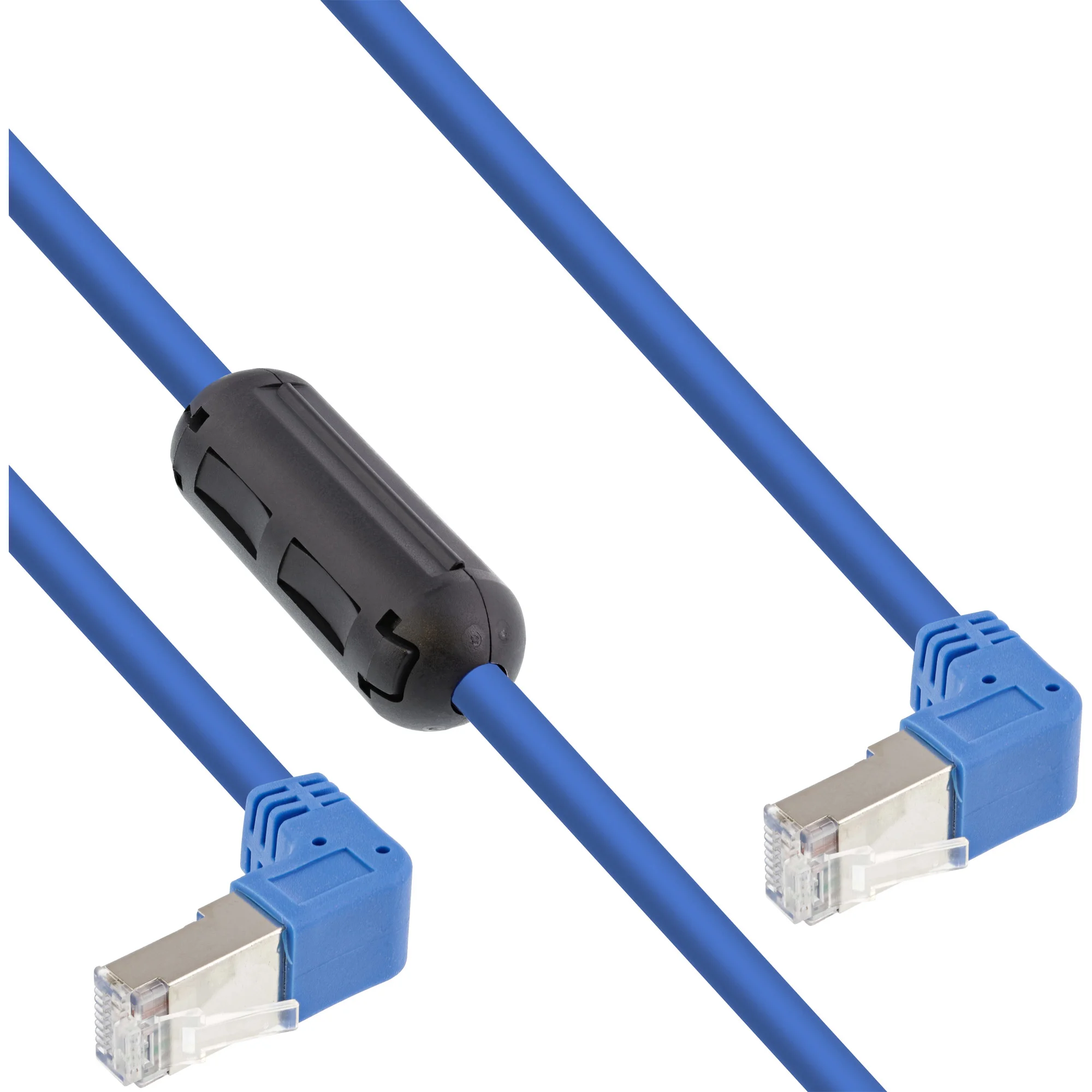 InLine Patchkabel 2-seitig unten gewinkelt, S/FTP (PiMf), Cat.6, 250MHz, PVC