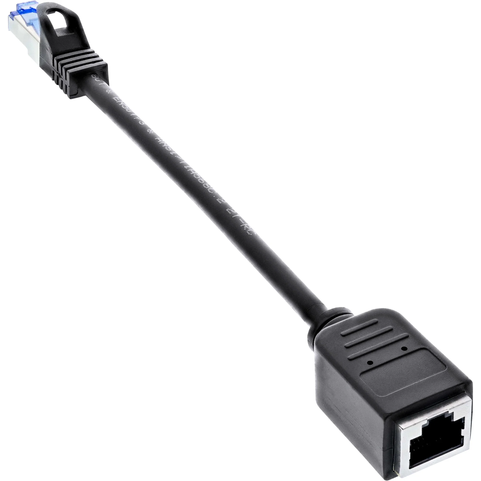 InLine Patchkabel Verlängerung, RJ45 Protektor, S/FTP (PiMf), Cat.6A, 0,2m