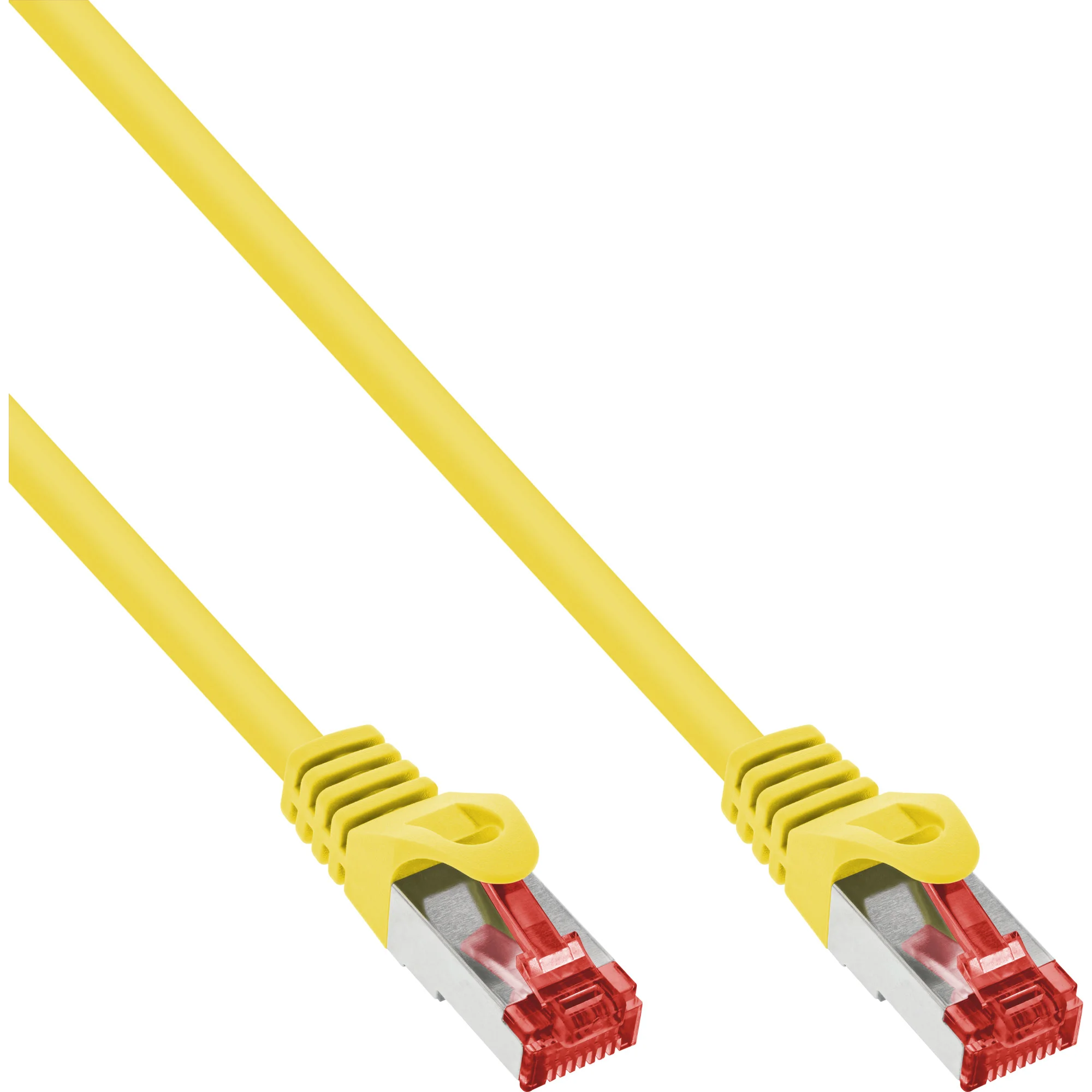 InLine 100er Bulk-Pack Patchkabel, S/FTP (PiMf), Cat.6, PVC, Kupfer, gelb, 0,5m