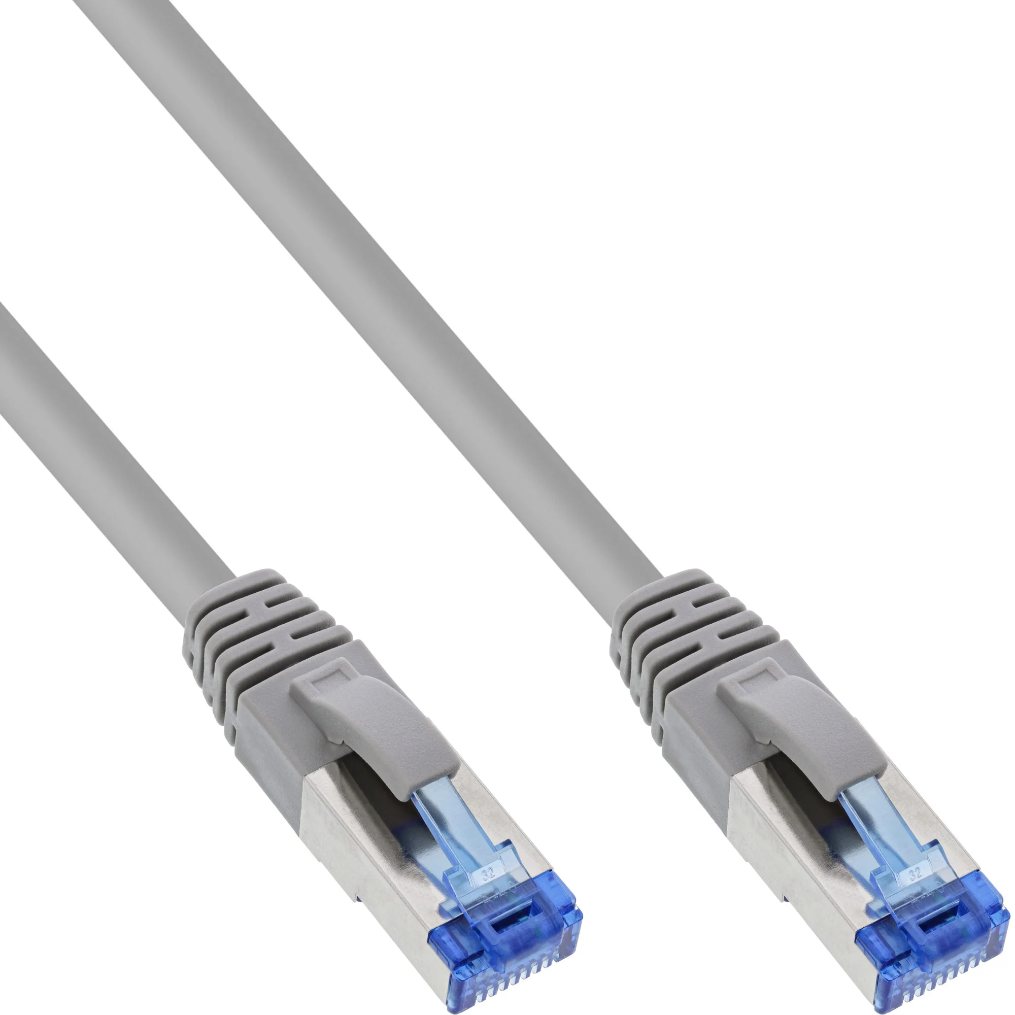 InLine 50er Bulk-Pack Patchkabel, S/FTP, Cat.6A, halogenfrei, Kupfer grau 1,5m