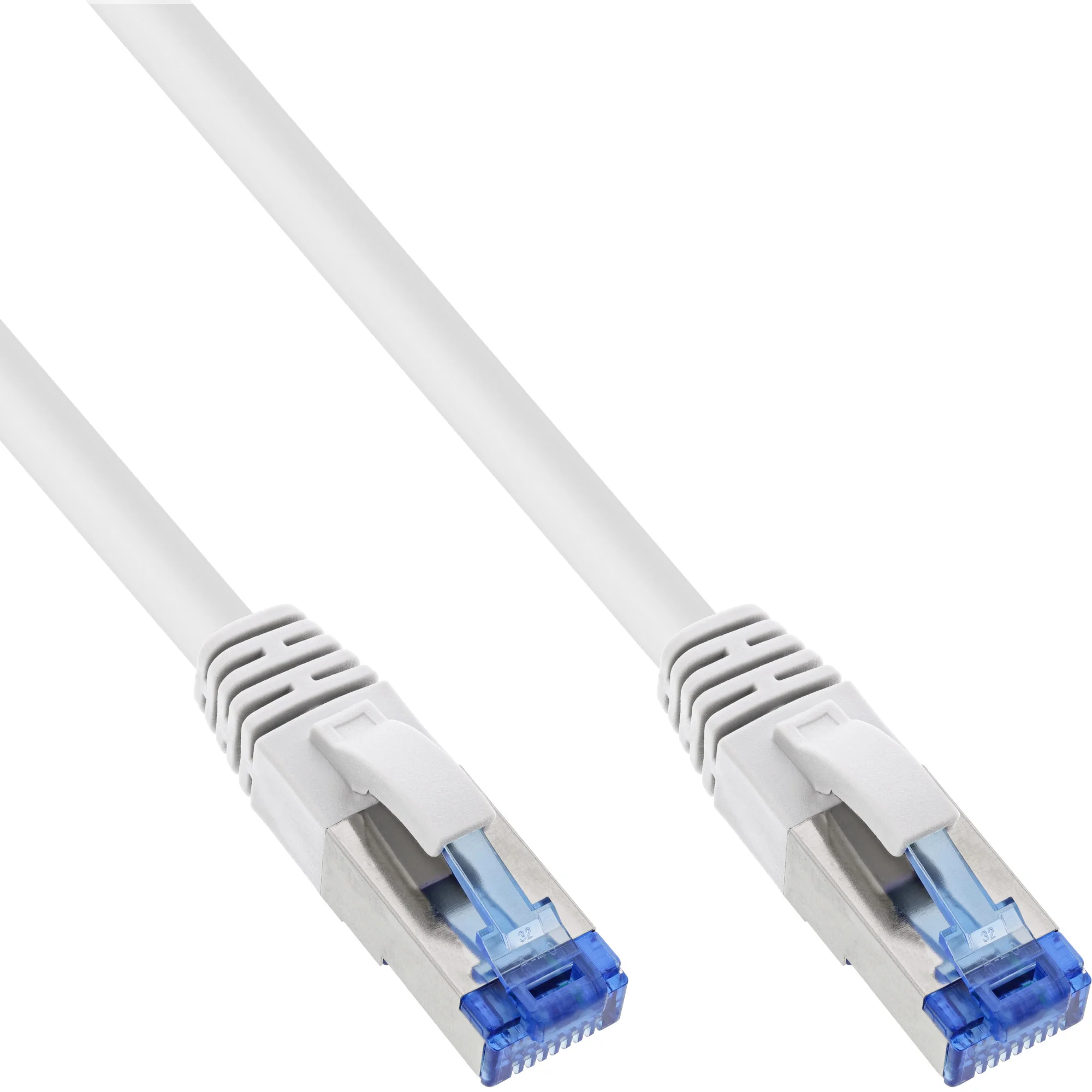 InLine 70er Bulk-Pack Patchkabel, S/FTP Cat.6A, halogenfrei, Kupfer, weiß 1m