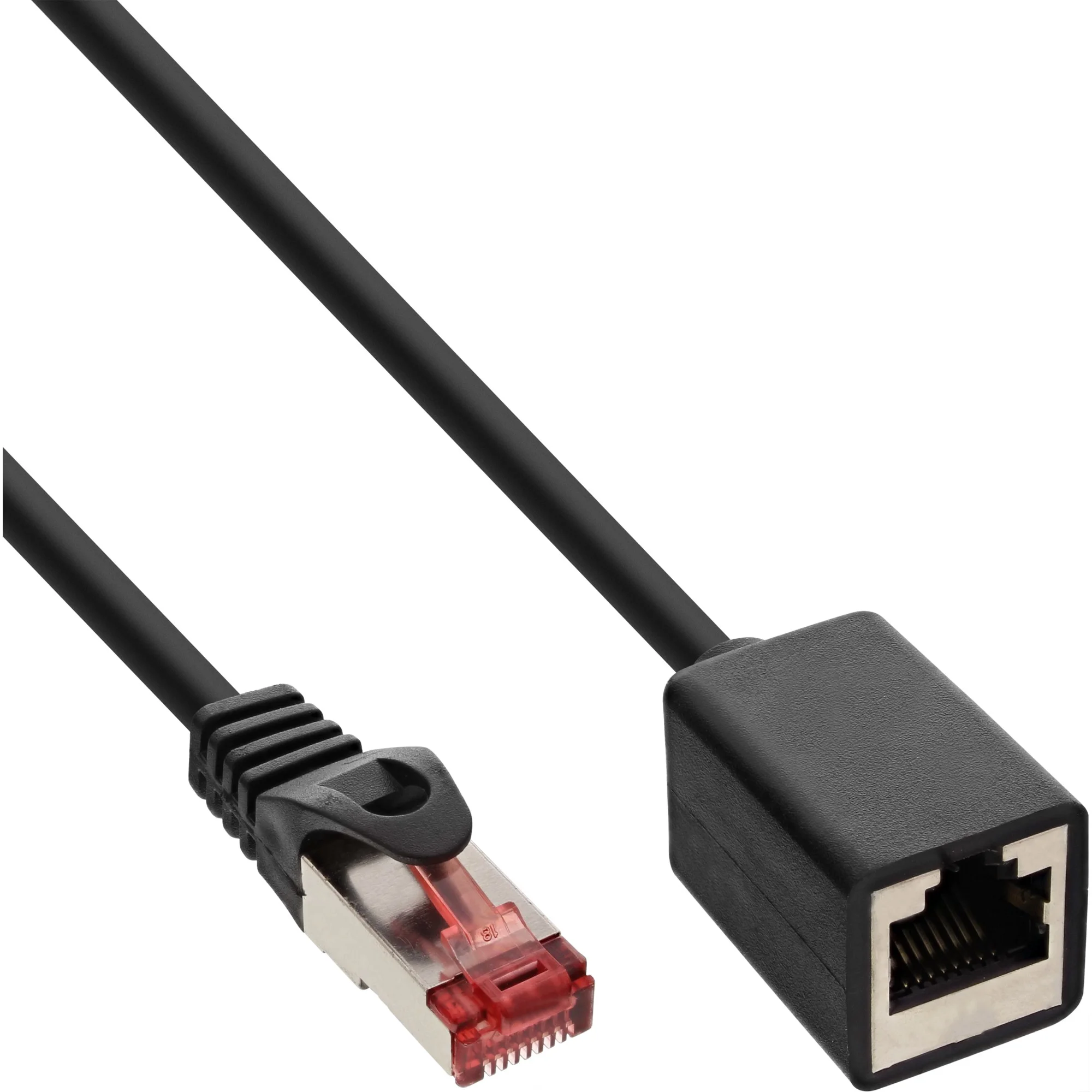 InLine 50er Bulk-Pack Patchkabel-Verl. S/FTP Cat.6, halogenfrei schwarz 1m